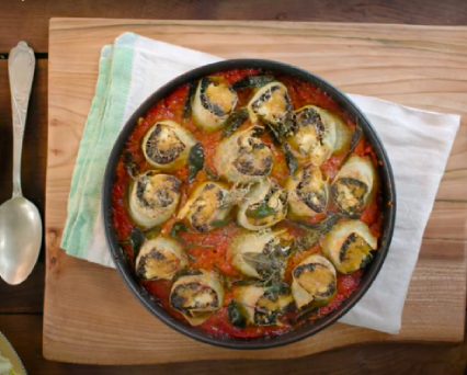 Jamie Oliver´s Pasta Rotolo mit Kürbis und Spinat