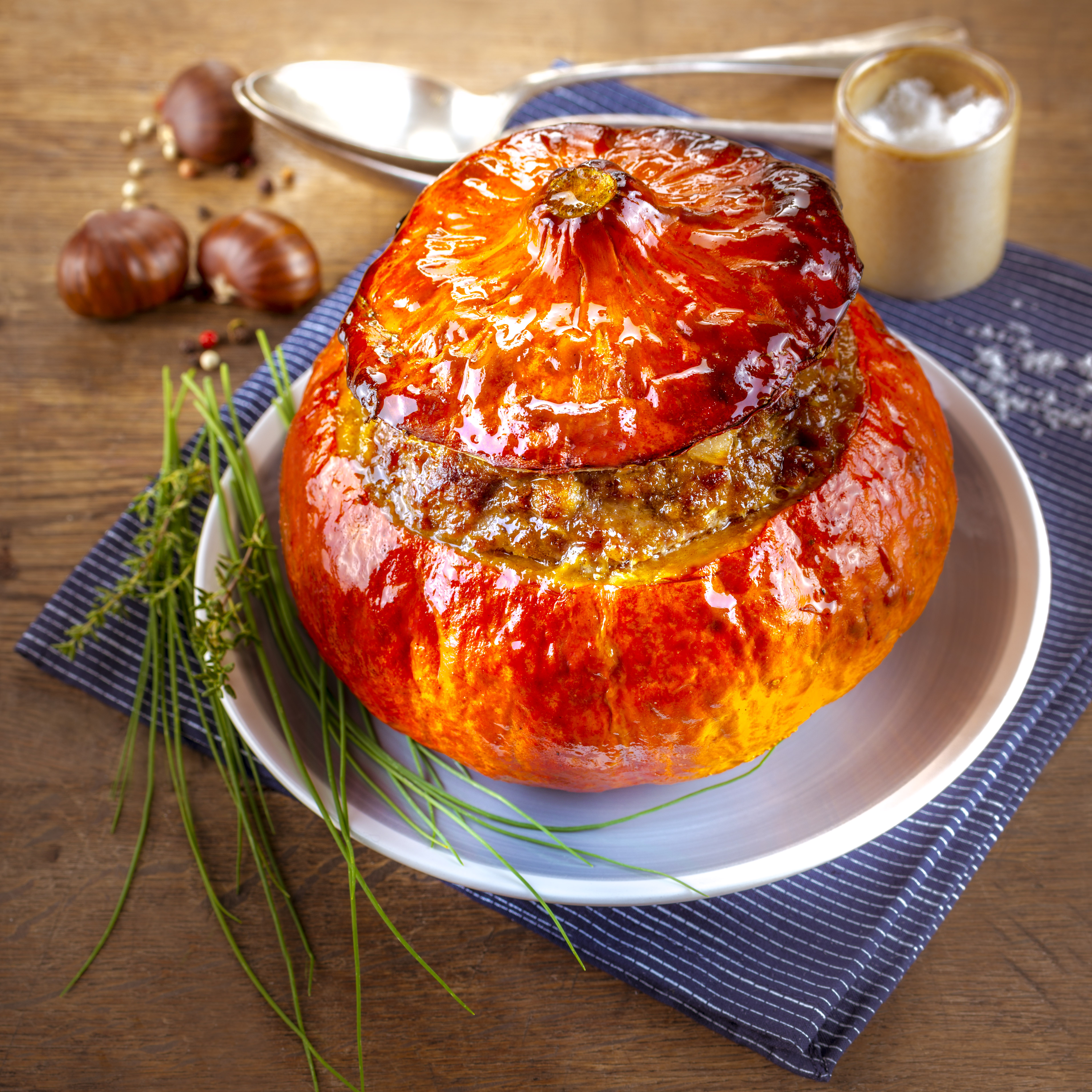 Calabaza hokkaido rellena