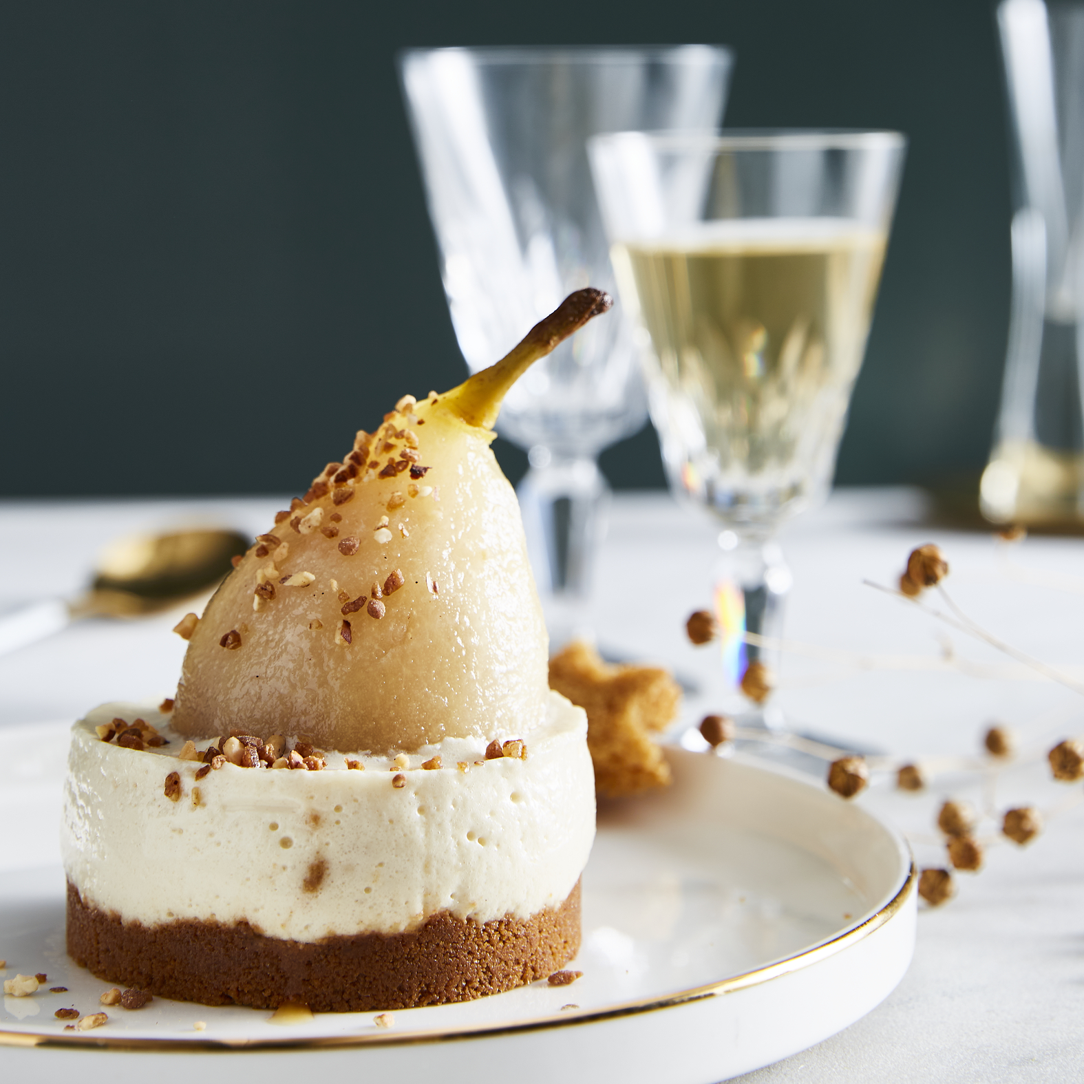 Bavarois de pera y tofu sedoso