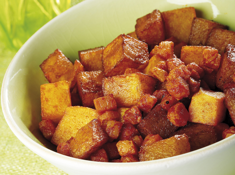 Kartoffeln mit Speck und Paprika