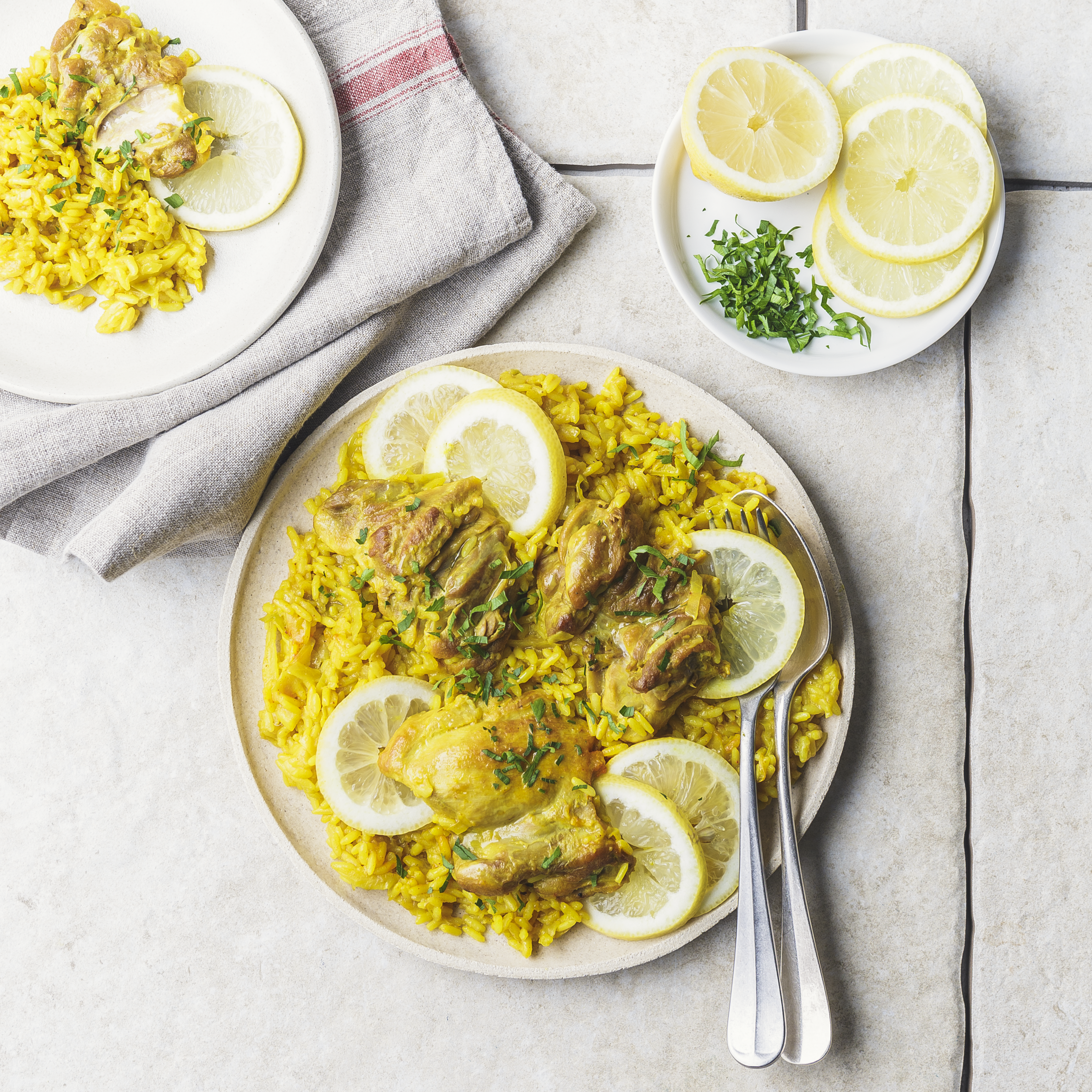 Pollo al limón con arroz