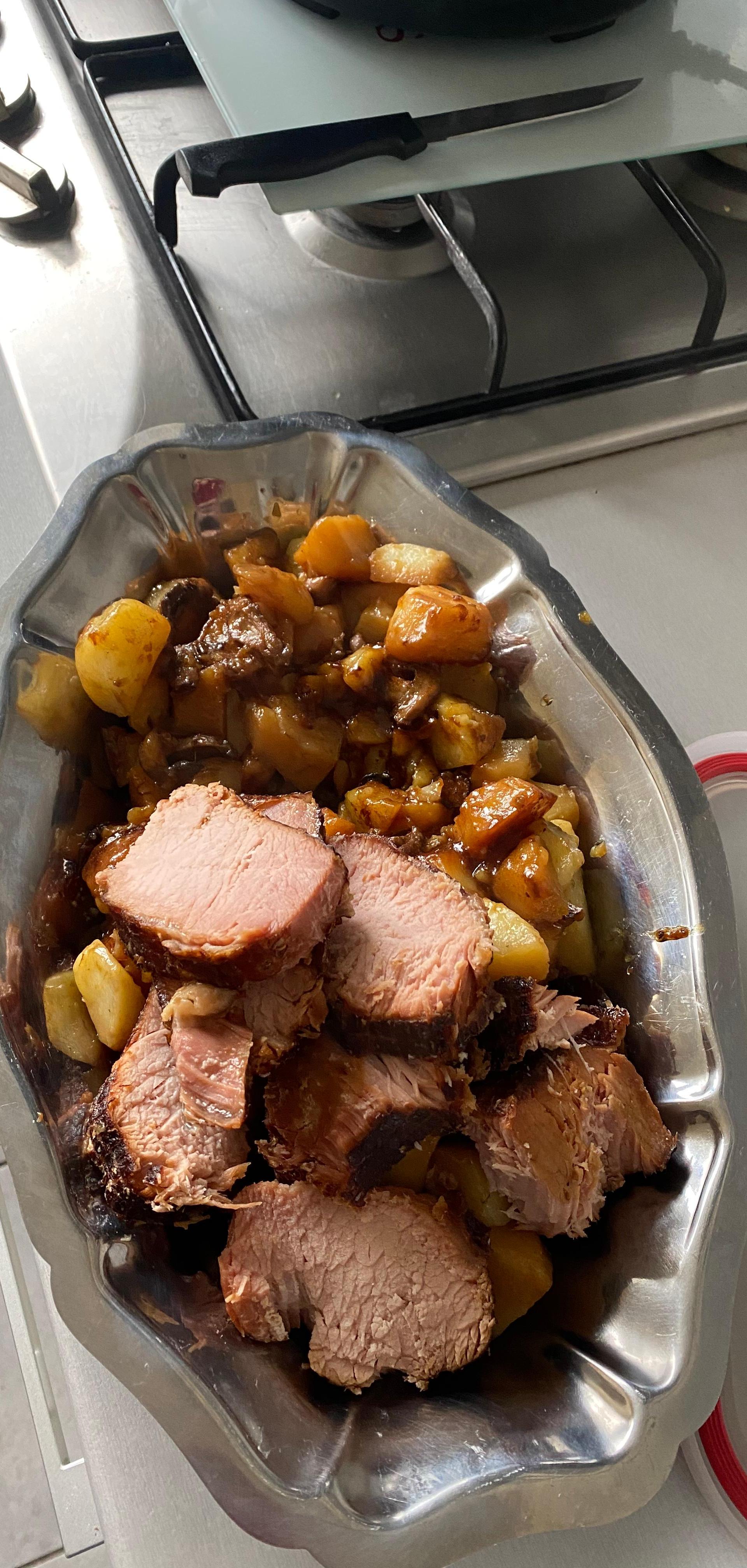 Rôti de porc saumuré fumé et pommes de terre - Recette Cookeo | Moulinex