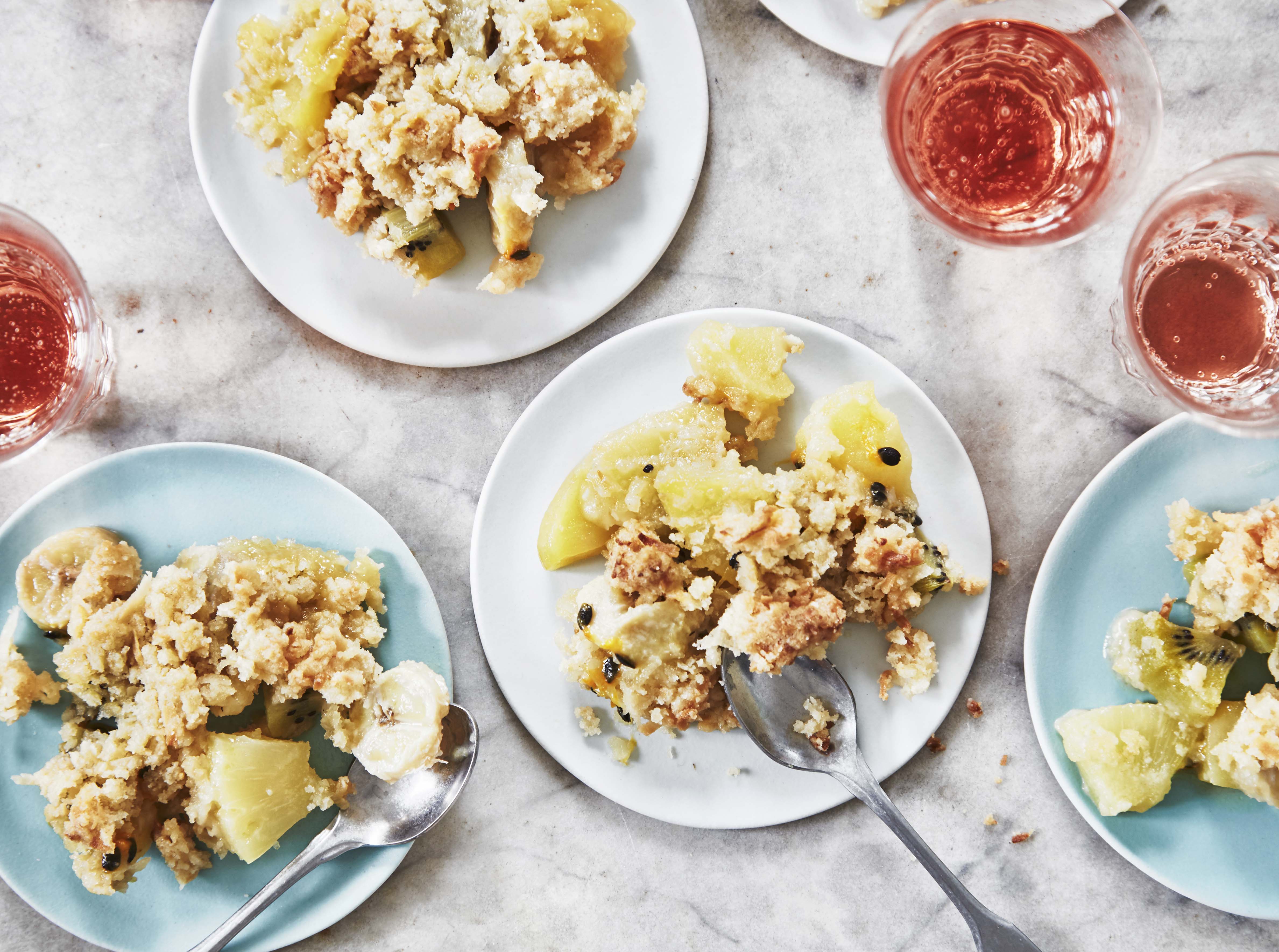 Crumble met tropisch fruit