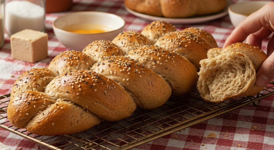 4treccia di pane integrale