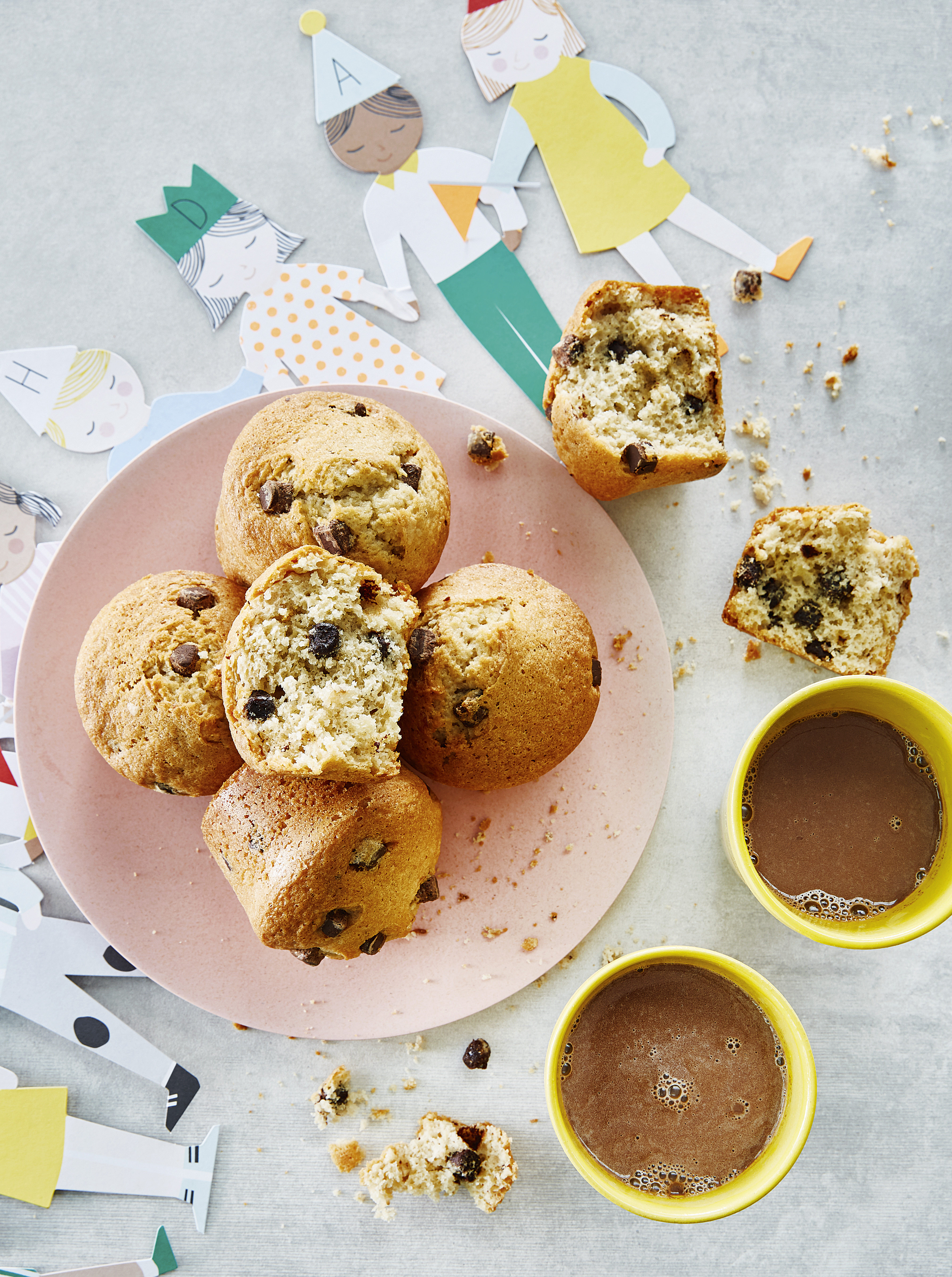 Muffins met stukjes chocolade