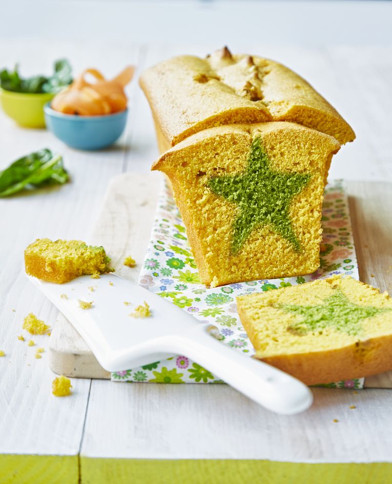 Kuchen mit Karotten und Spinat