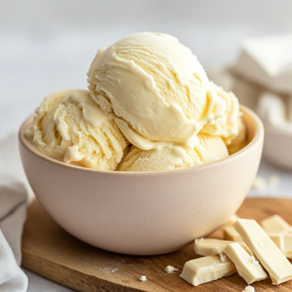 Helado de chocolate blanco
