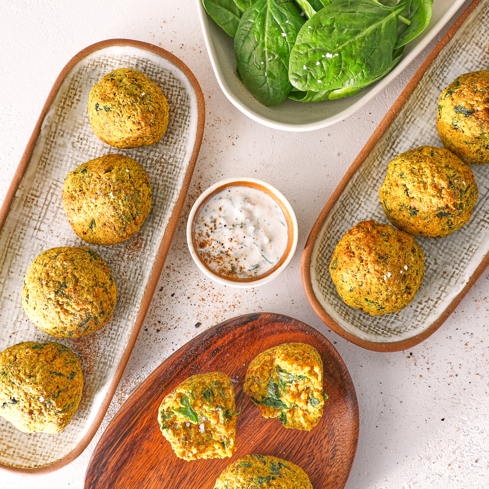 Bolas de espinacas y quinoa