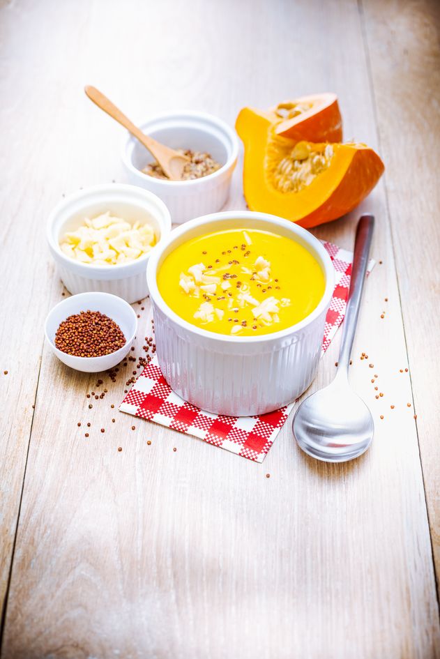 Sopa de cheddar, calabaza y zanahoria