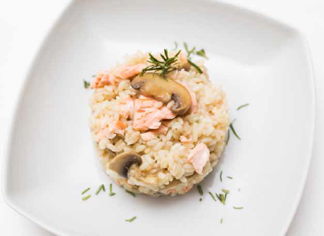 Risotto salmone e funghi