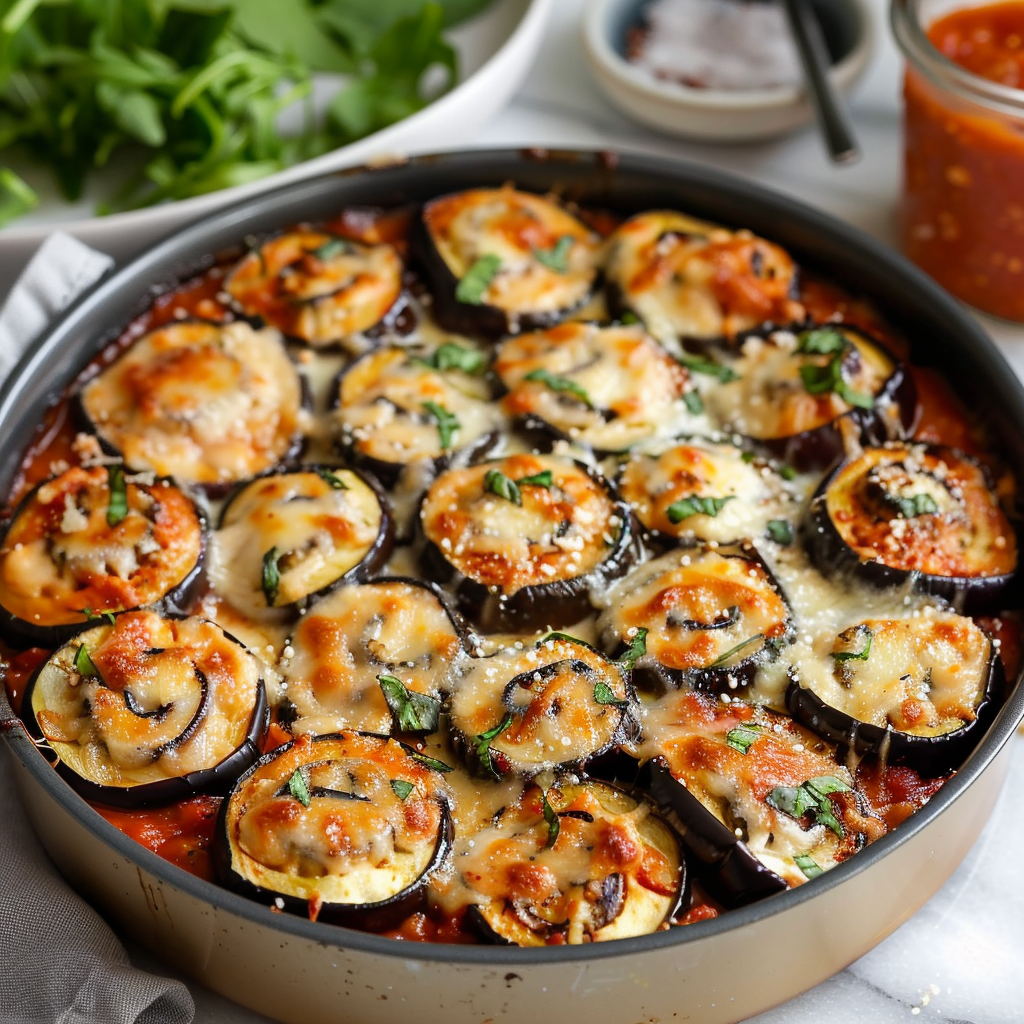 Rollitos de berenjena a la parmesana