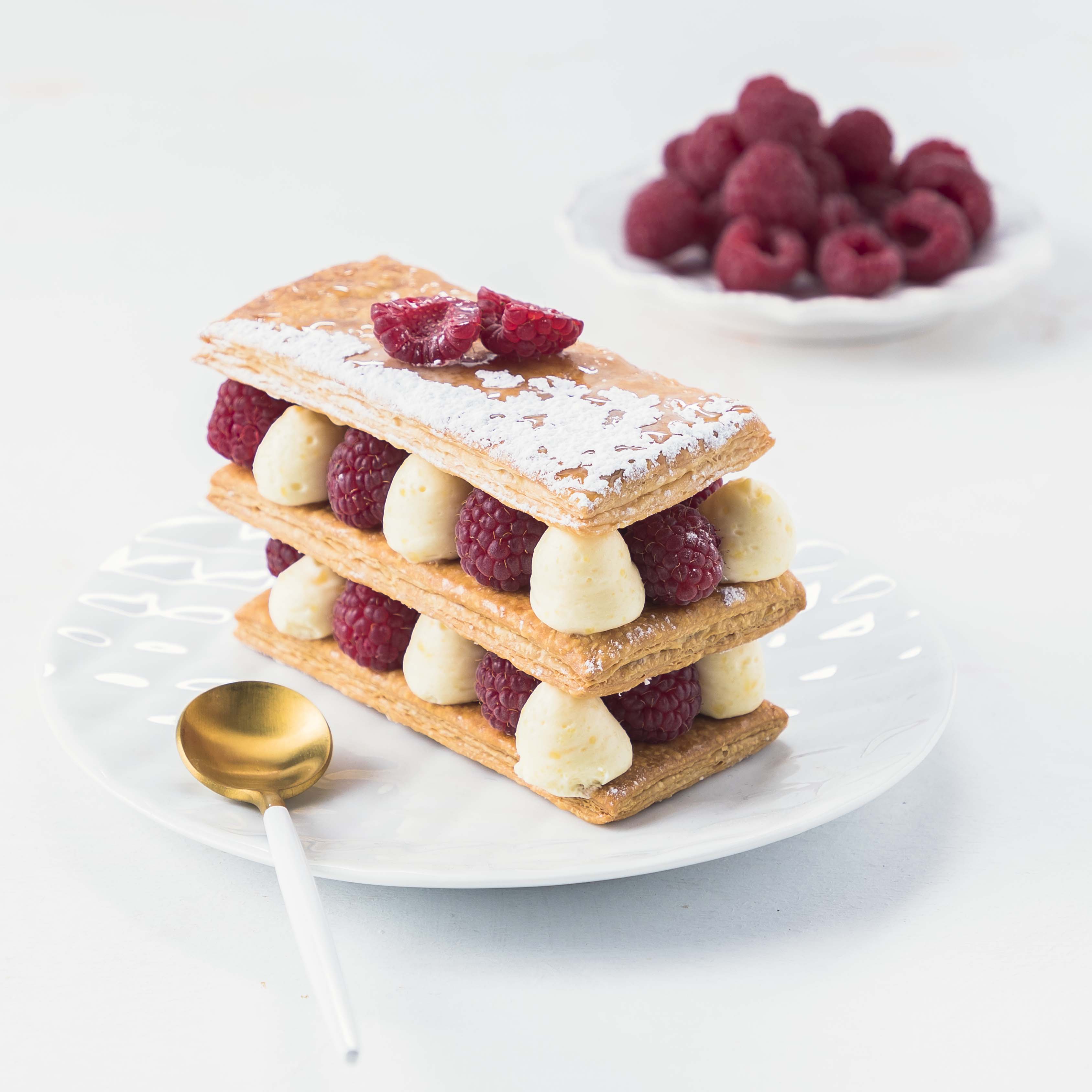 Millefoglie vaniglia e lamponi