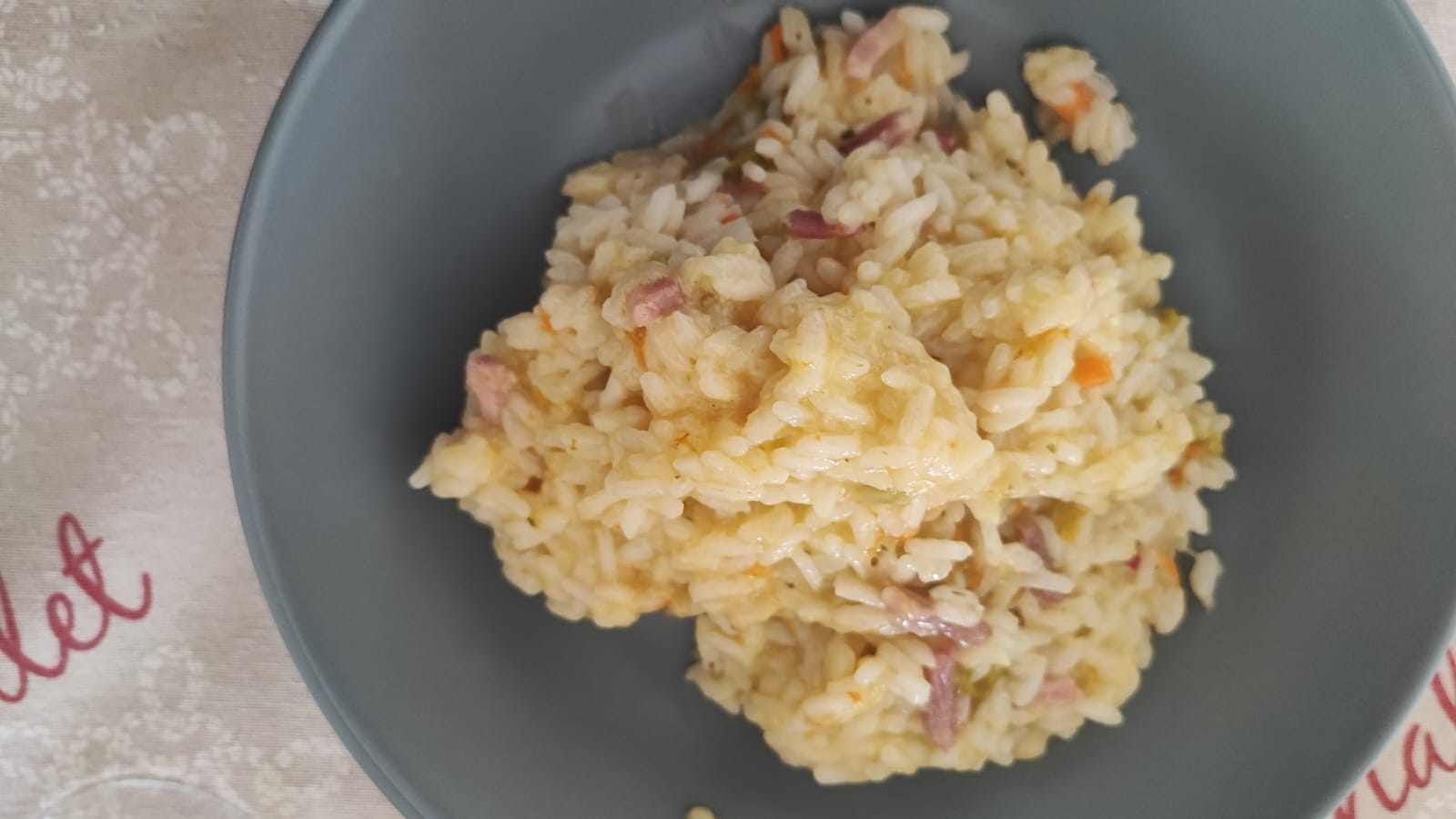 Risotto fiori di zucca e speck