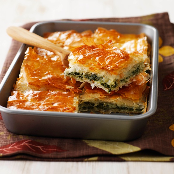 Milhojas de espinacas al estilo griego