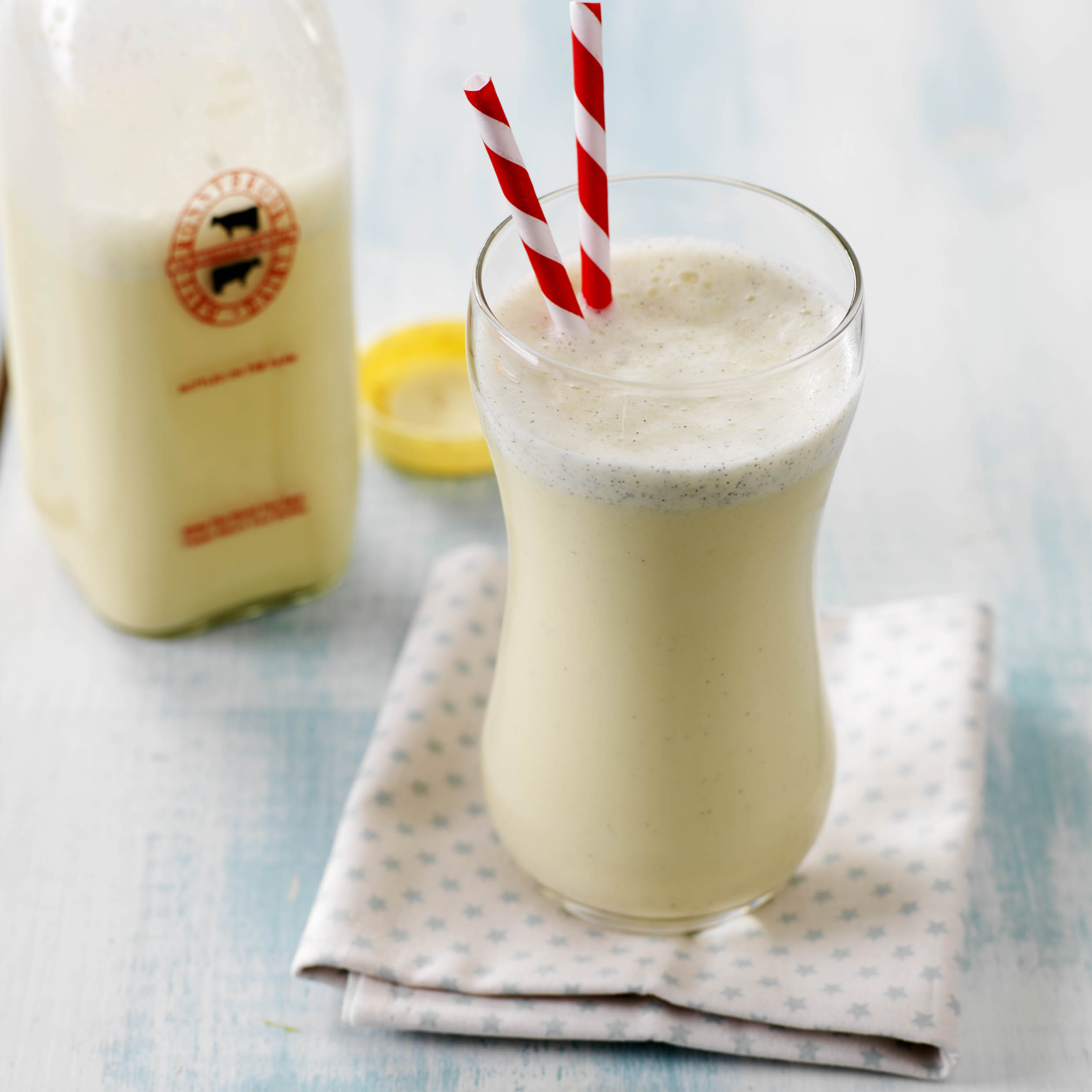 Batido de banana e baunilha