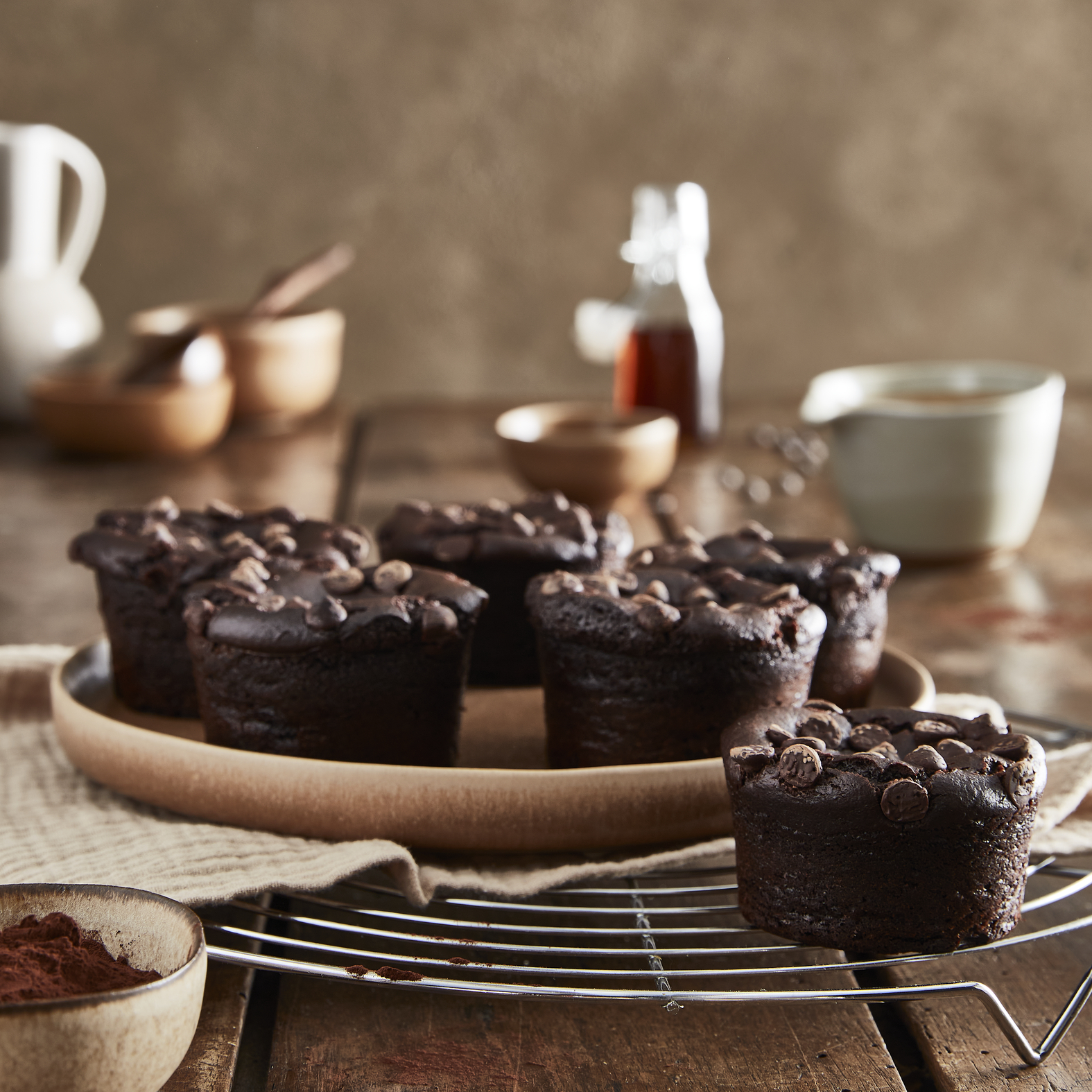 Muffins met pindakaas en chocolade