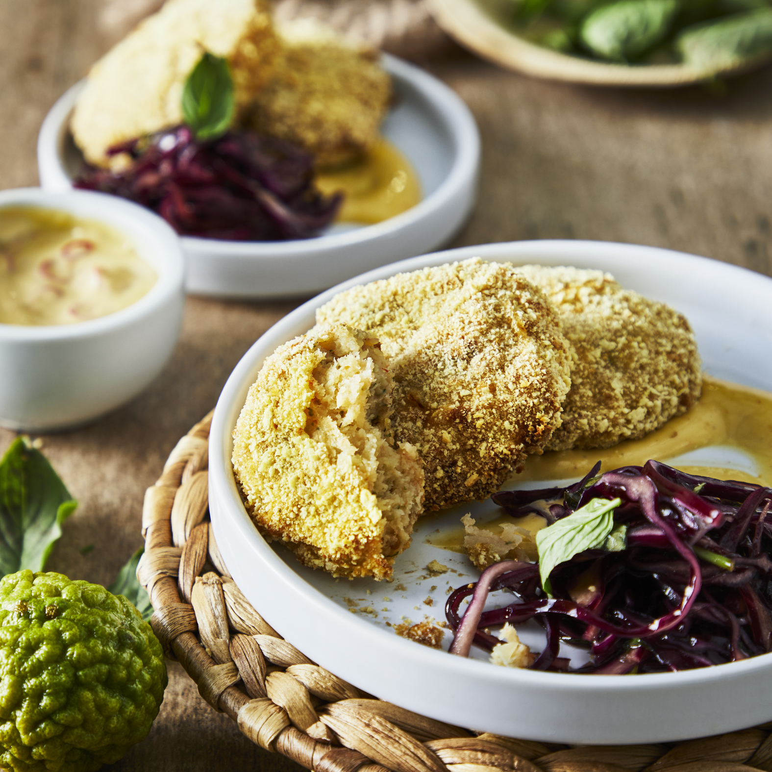 Thaise tijgergarnaal kroketten met chou rouge