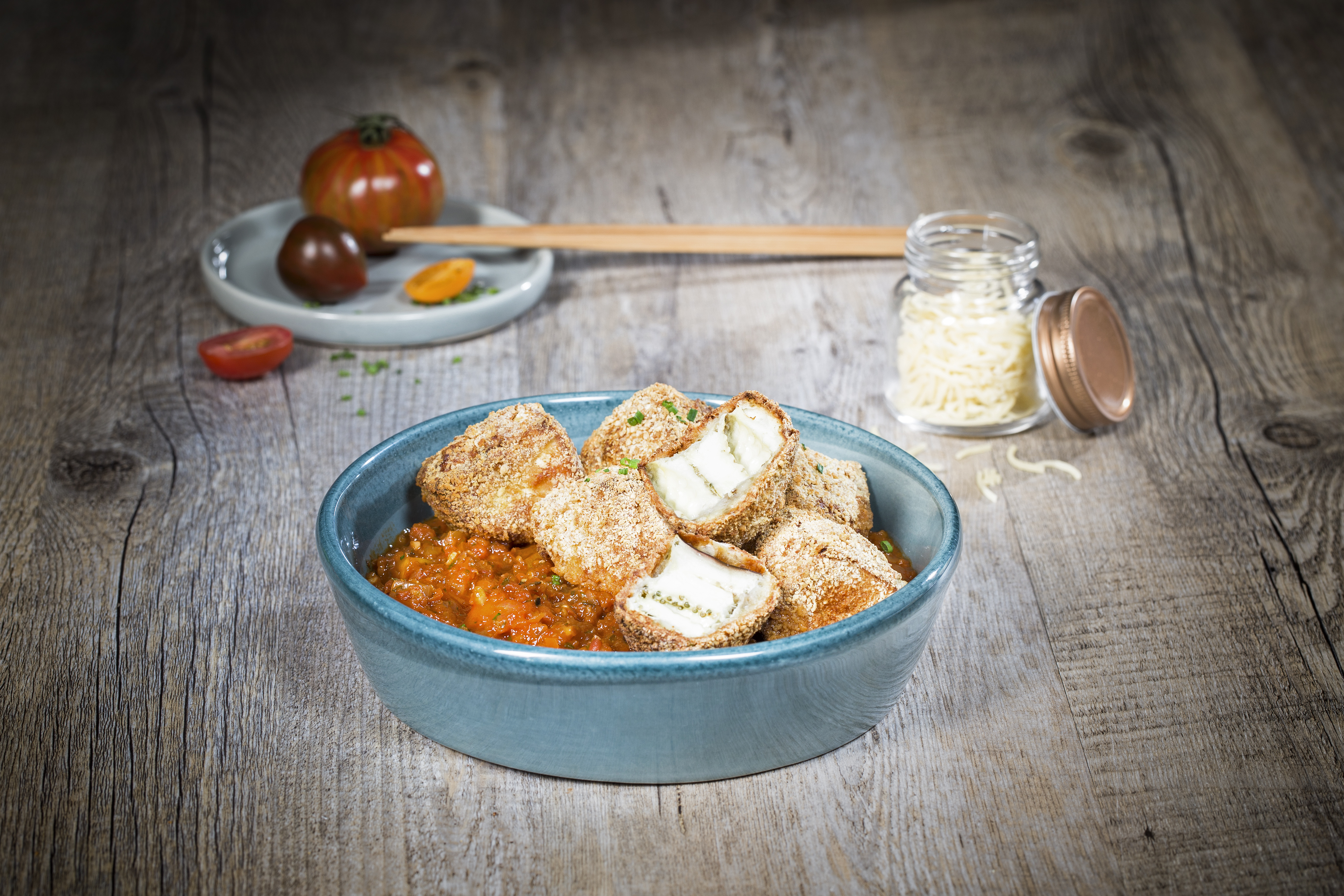 Auberginen-Kroketten mit Marinara-Sauce