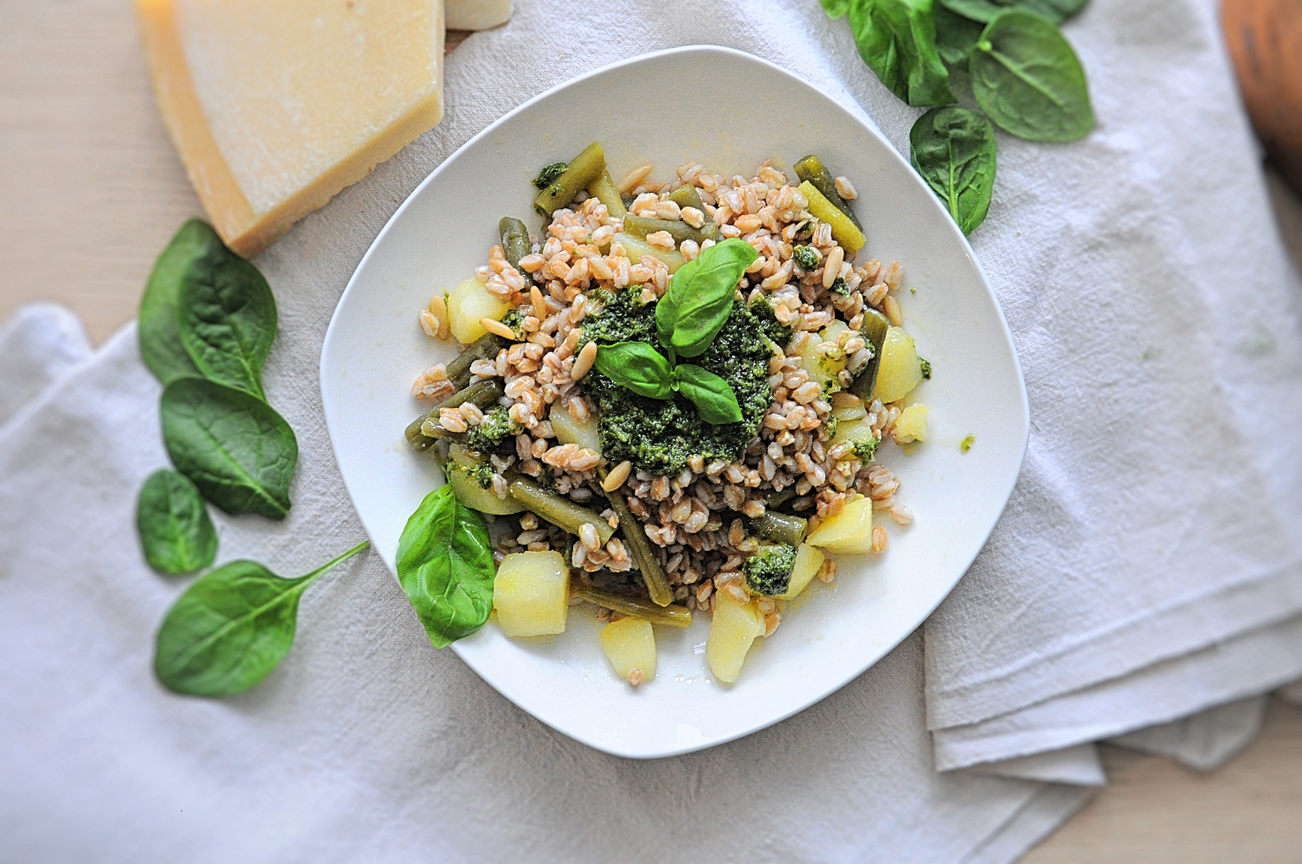 Farro al pesto di basilico