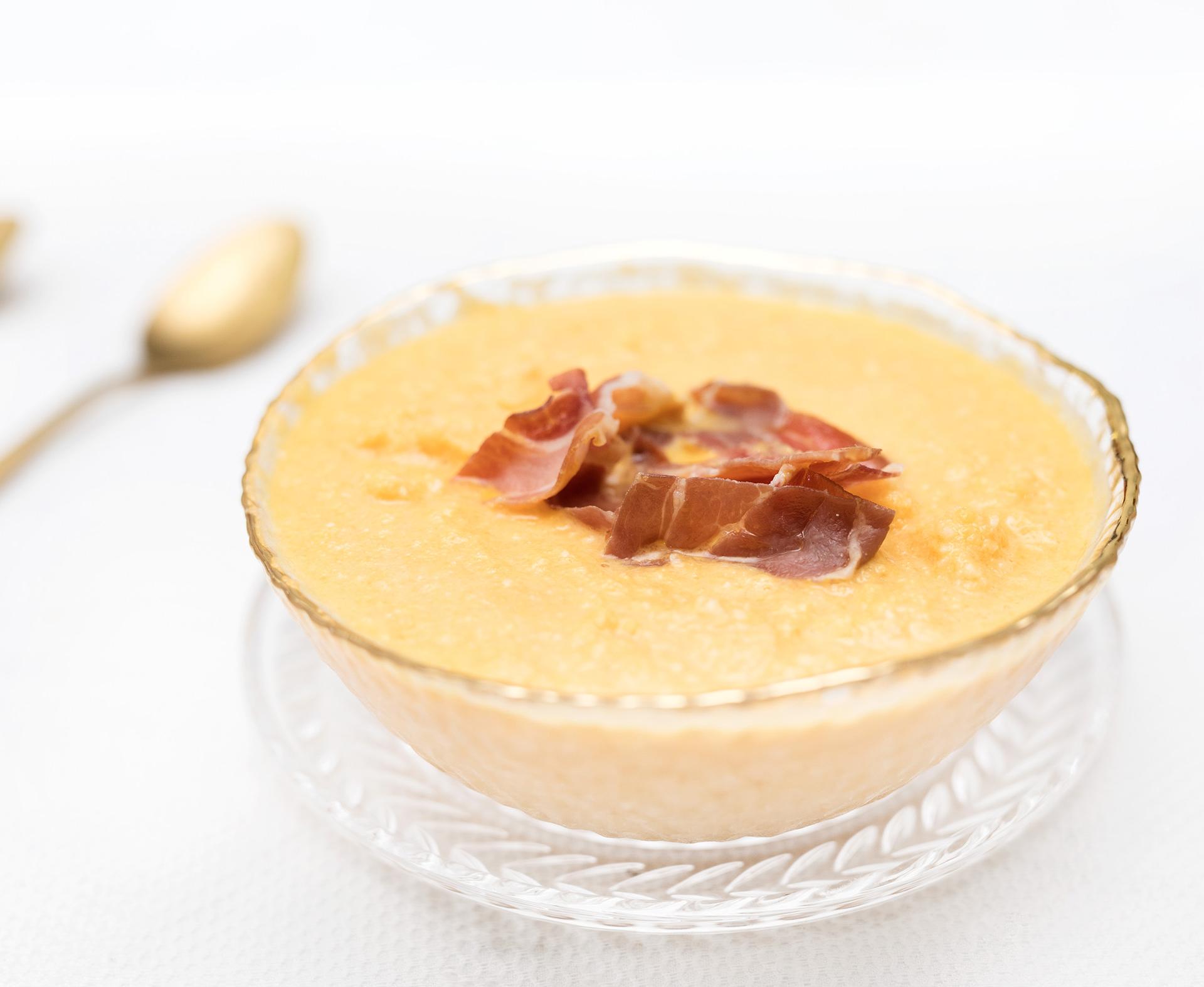 Sopa fría de melón con jamón - Receta Companion | Moulinex