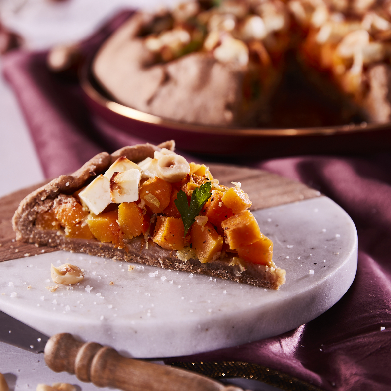 Tarta de calabaza y queso feta