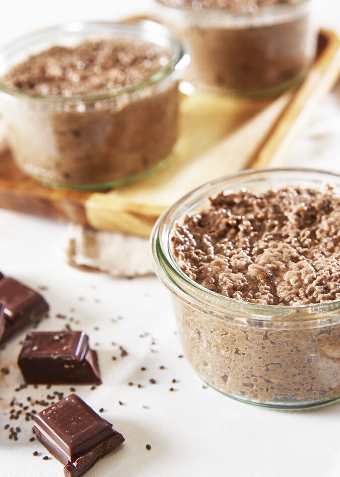 Mousse de pudin de chía y chocolate