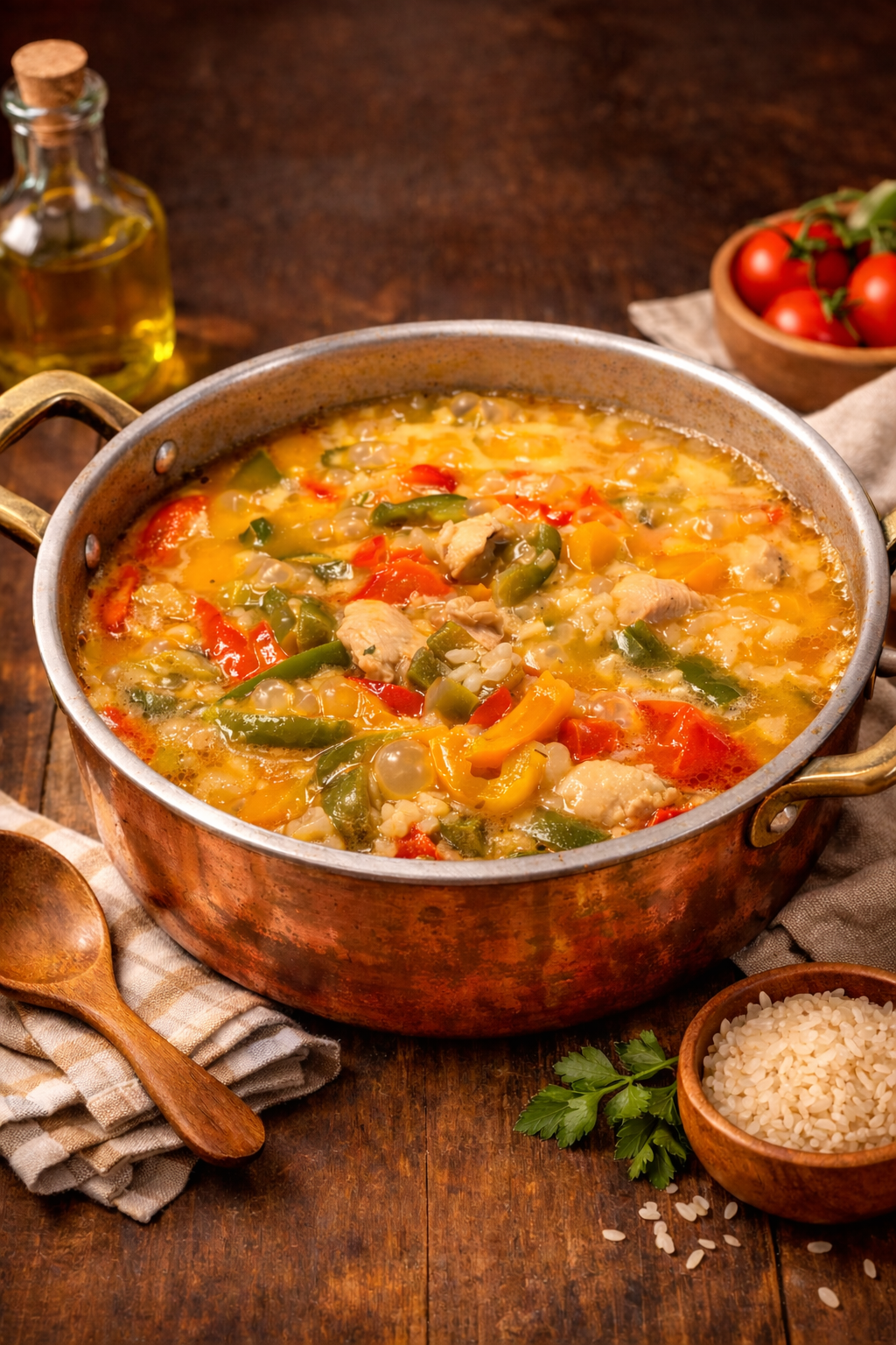 Arroz con pollo y verduras de la abuela