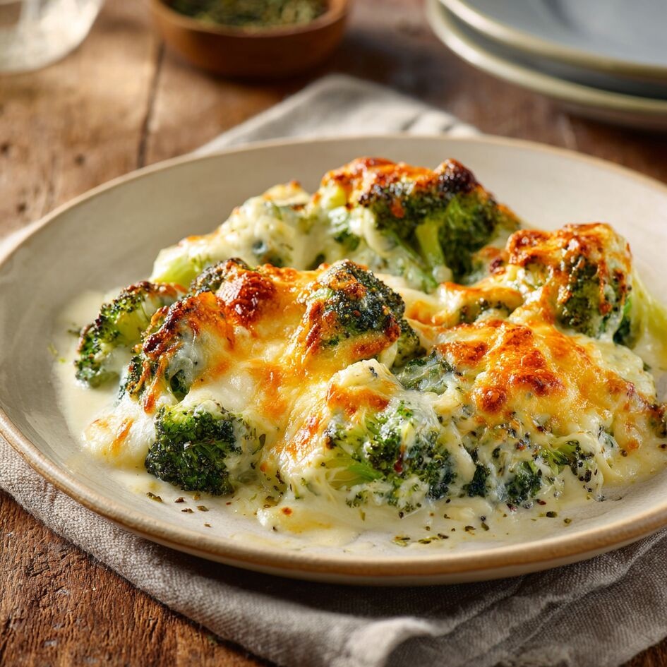 Gratinado de Brócoli y Cheddar Fundido