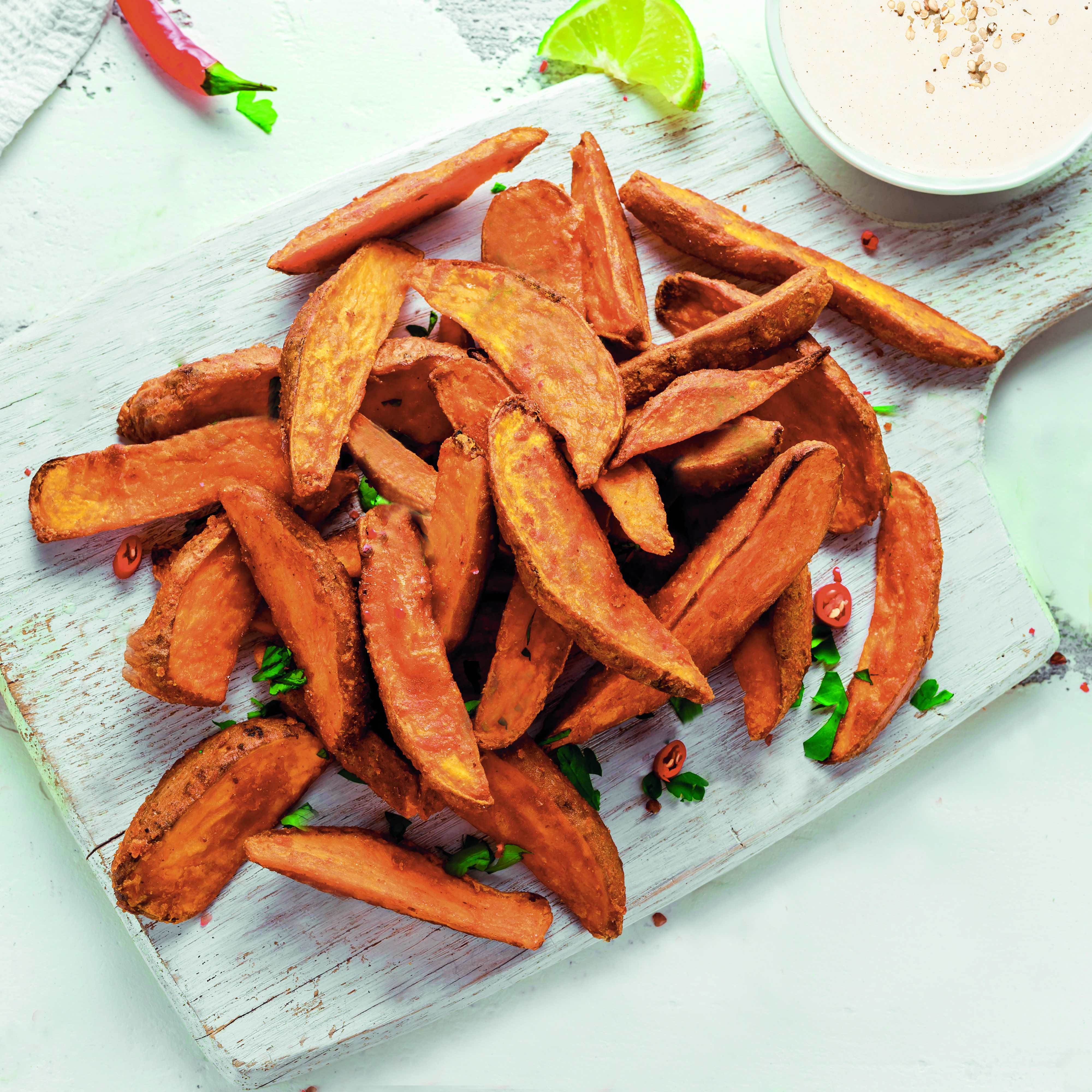 Patate dolci grigliate con salsa tahini