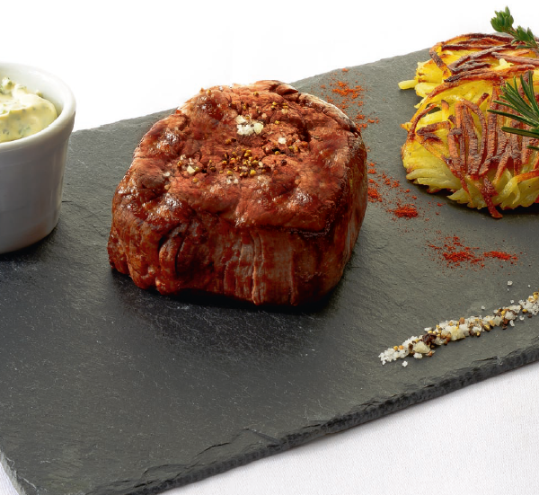 Wagyu-Steak mit Sauce Béarnaise und Kartoffelrösti