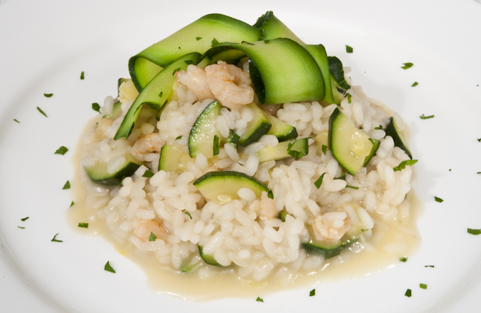 Risotto con le zucchine e i gamberetti