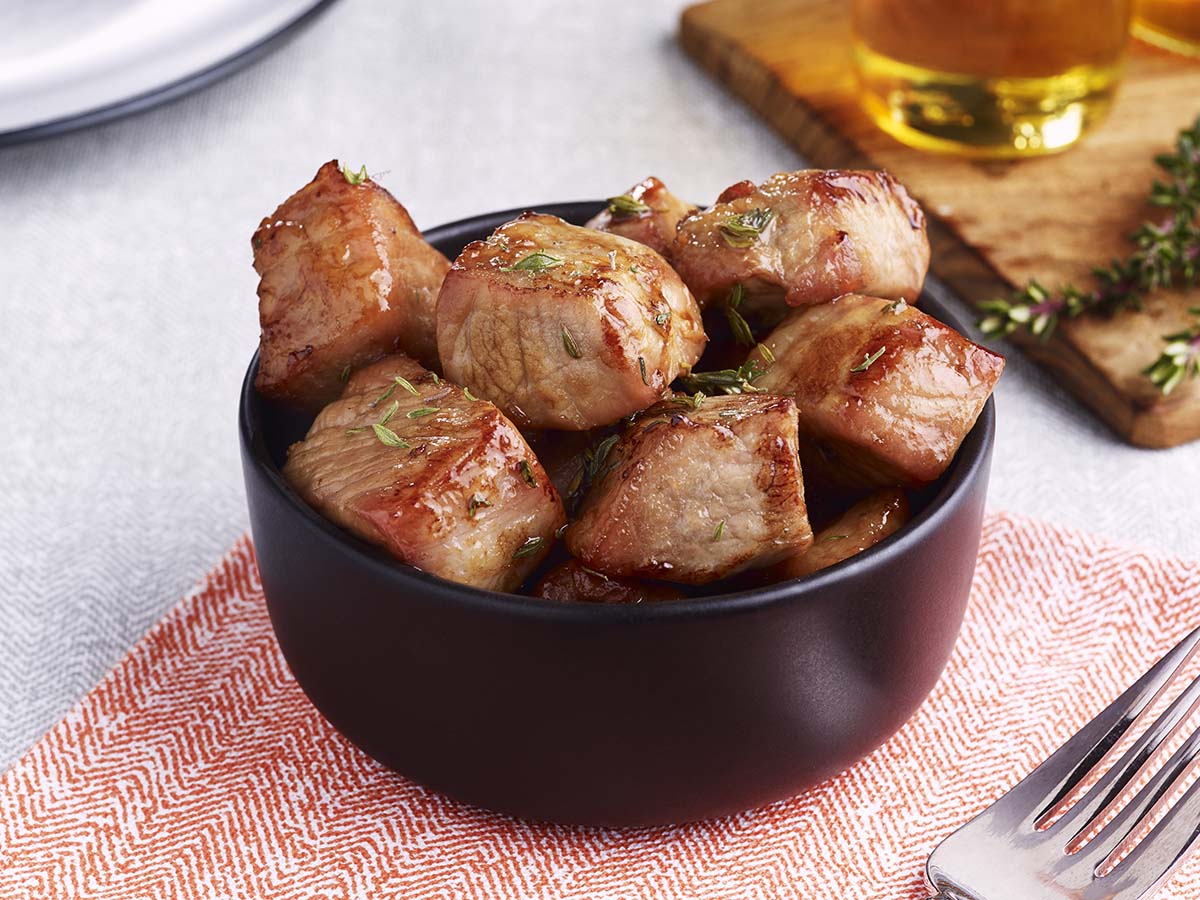 Karamellisiertes Schweinefleisch