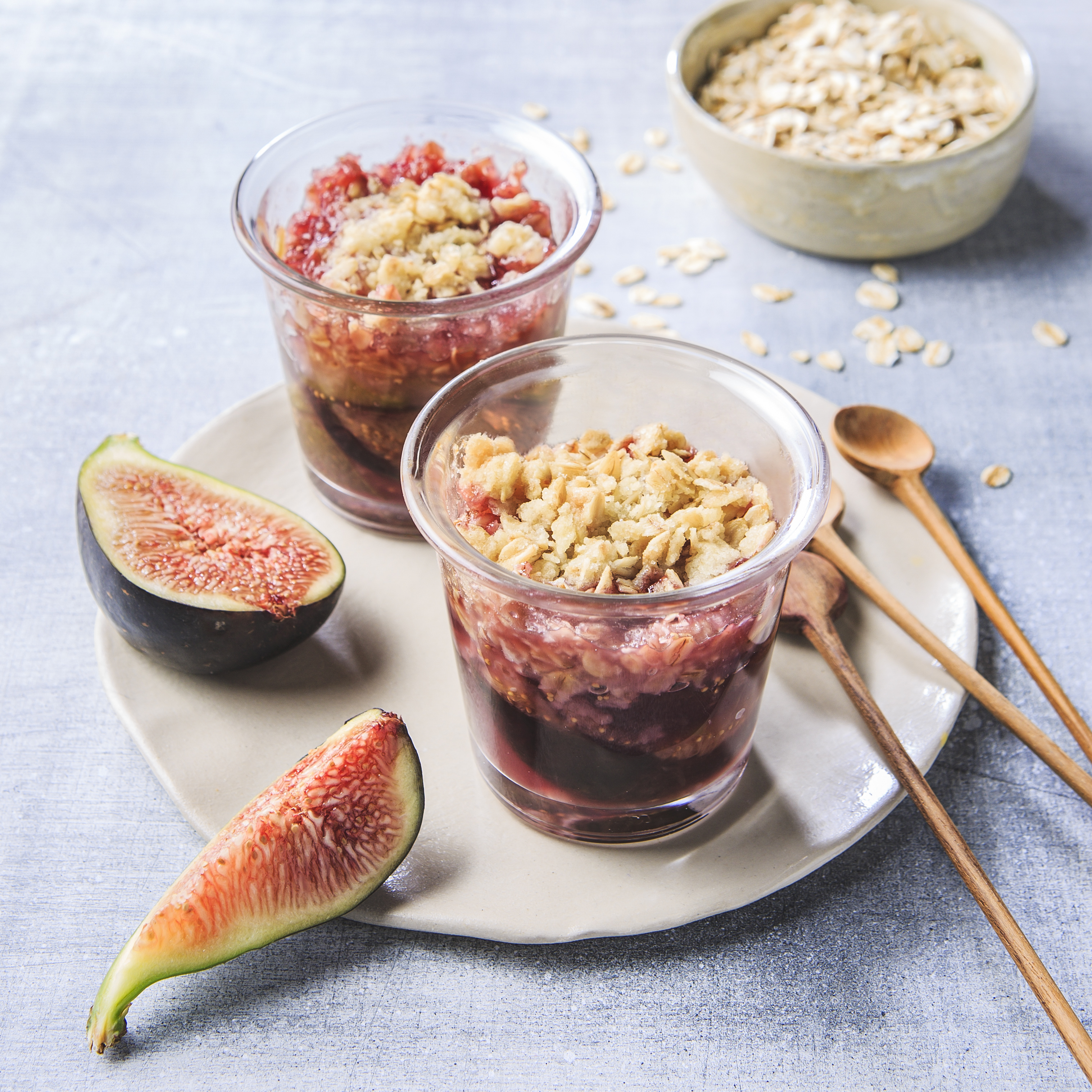 Crumble de higos asados
