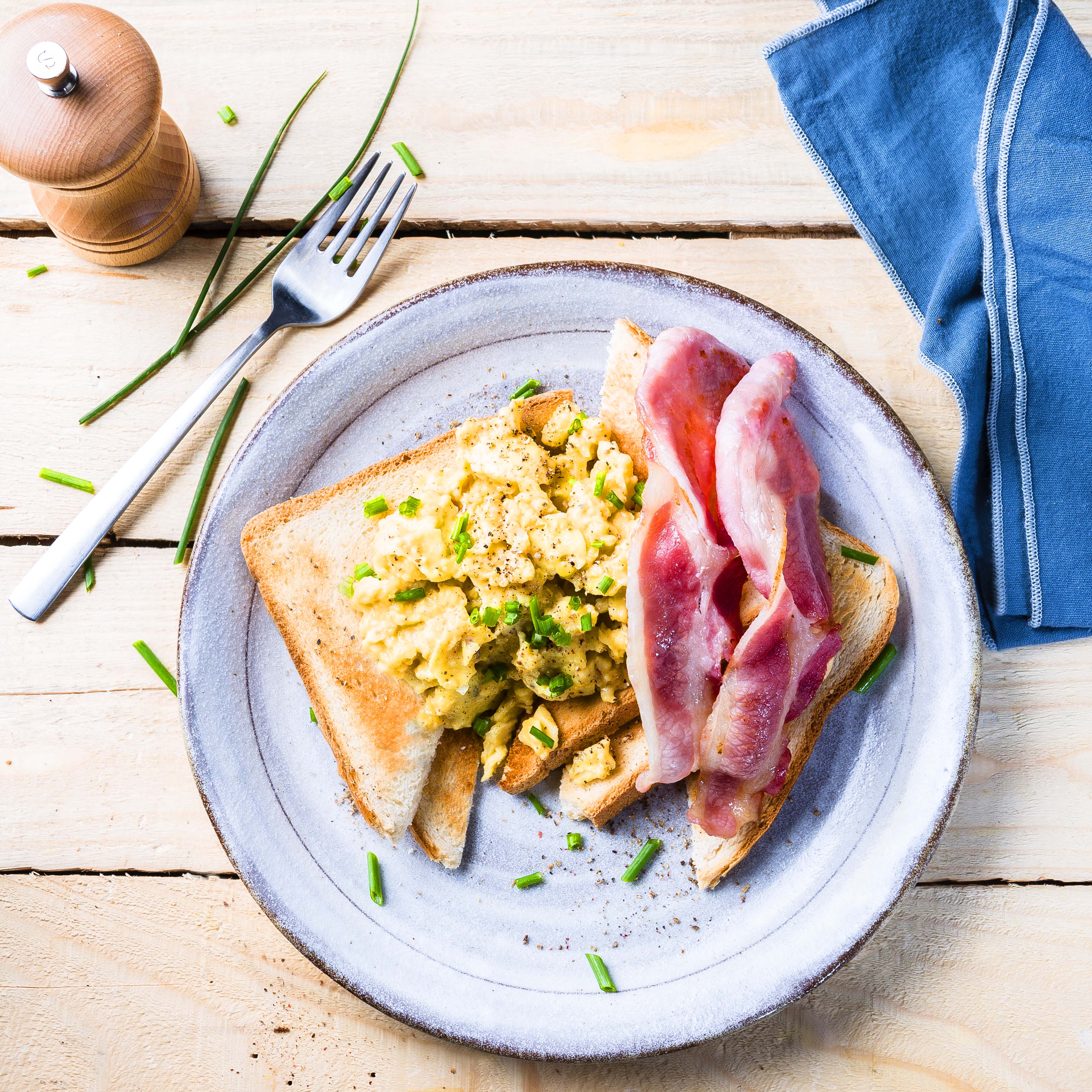 Rührei mit Bacon