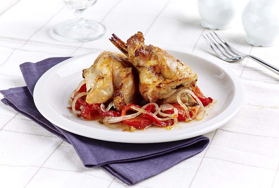 Kaninchen mit Espelette-Pfeffer