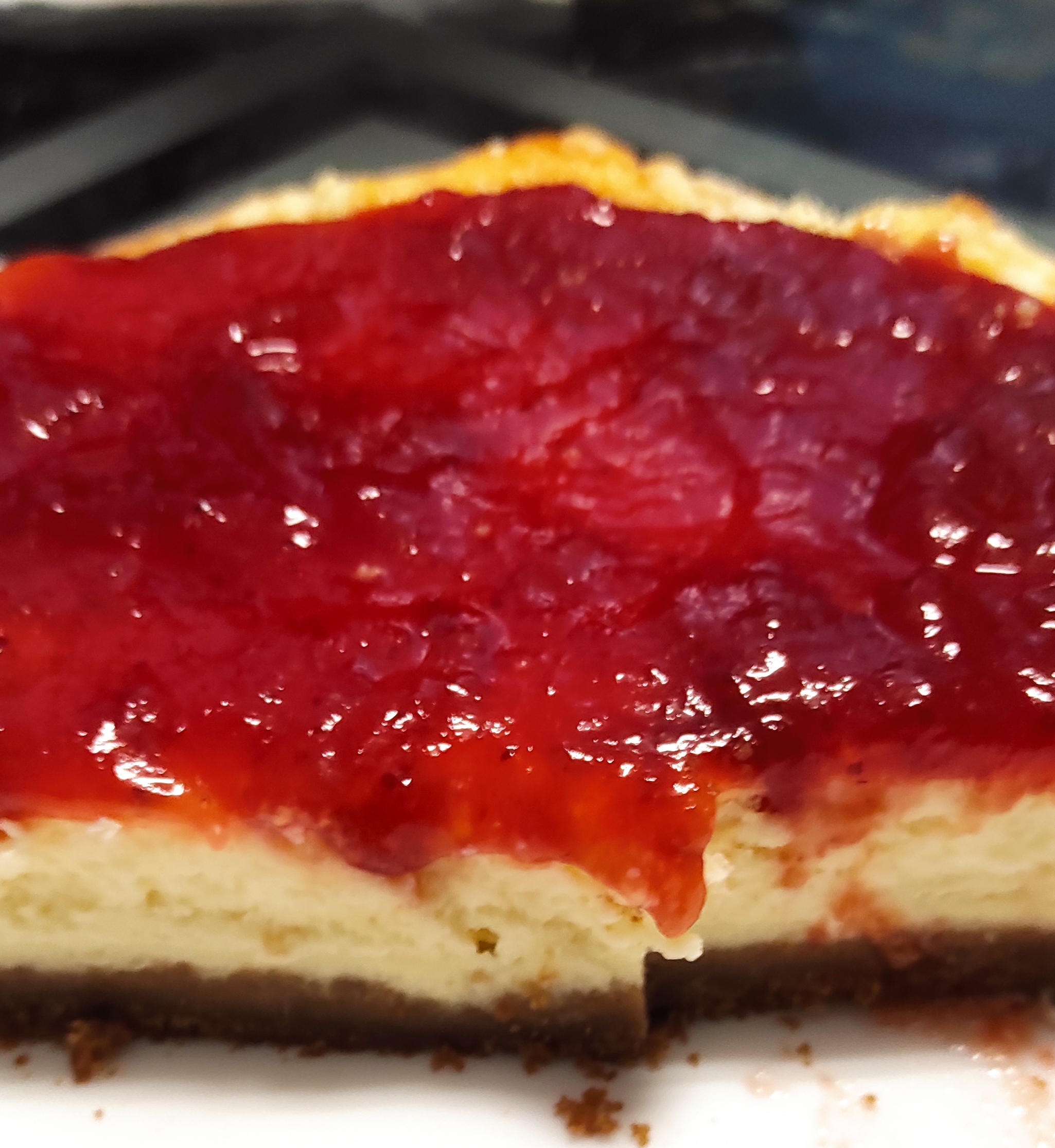 Tarta de queso Batido con mermelada de fresa