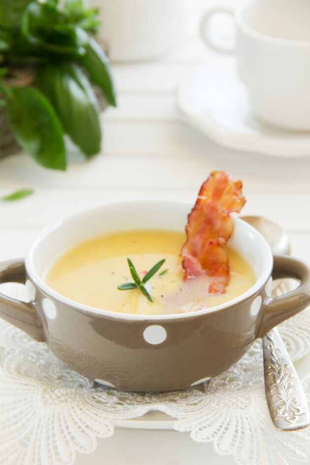Crema de lentejas con panceta