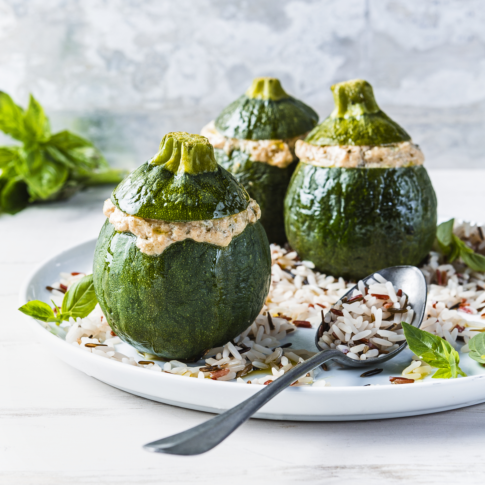 Gevulde ronde courgettes