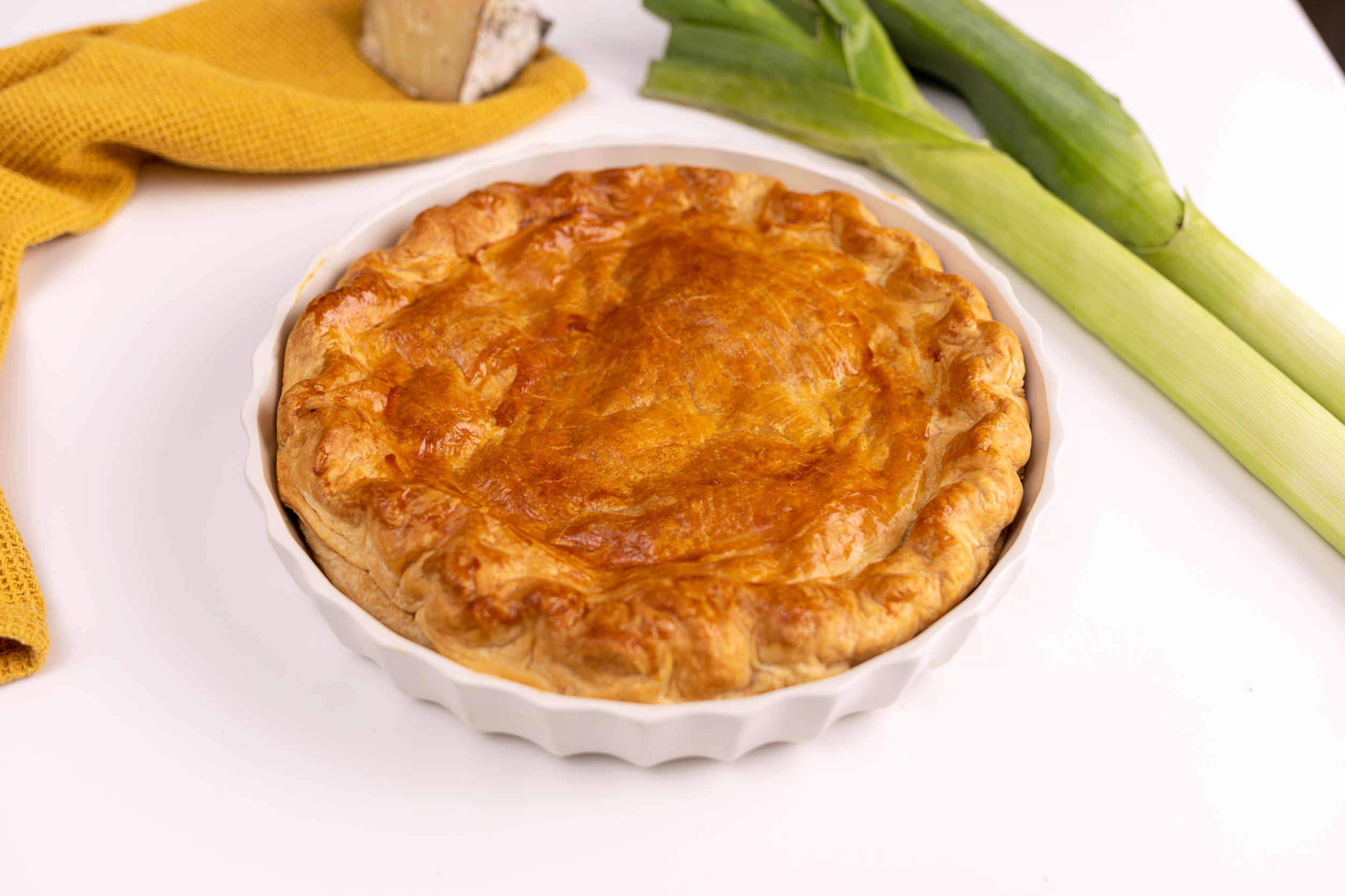 Tarta salada de puerros