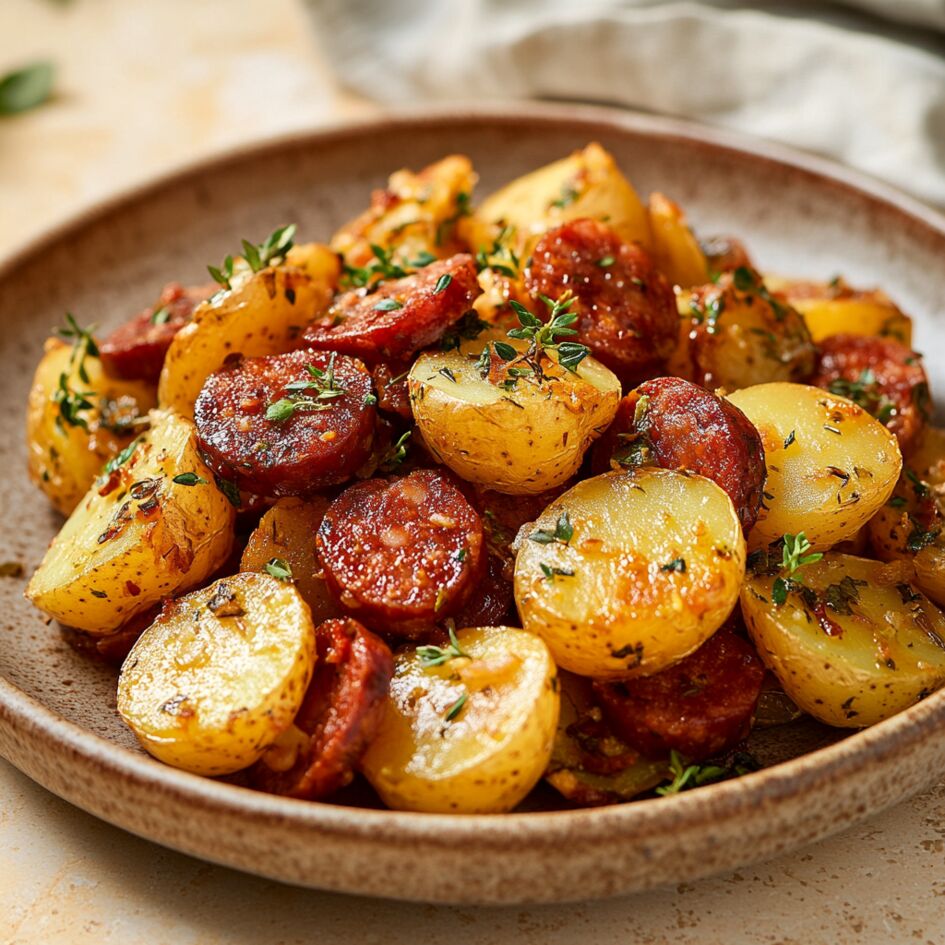 Patate saltate alla spagnola con chorizo