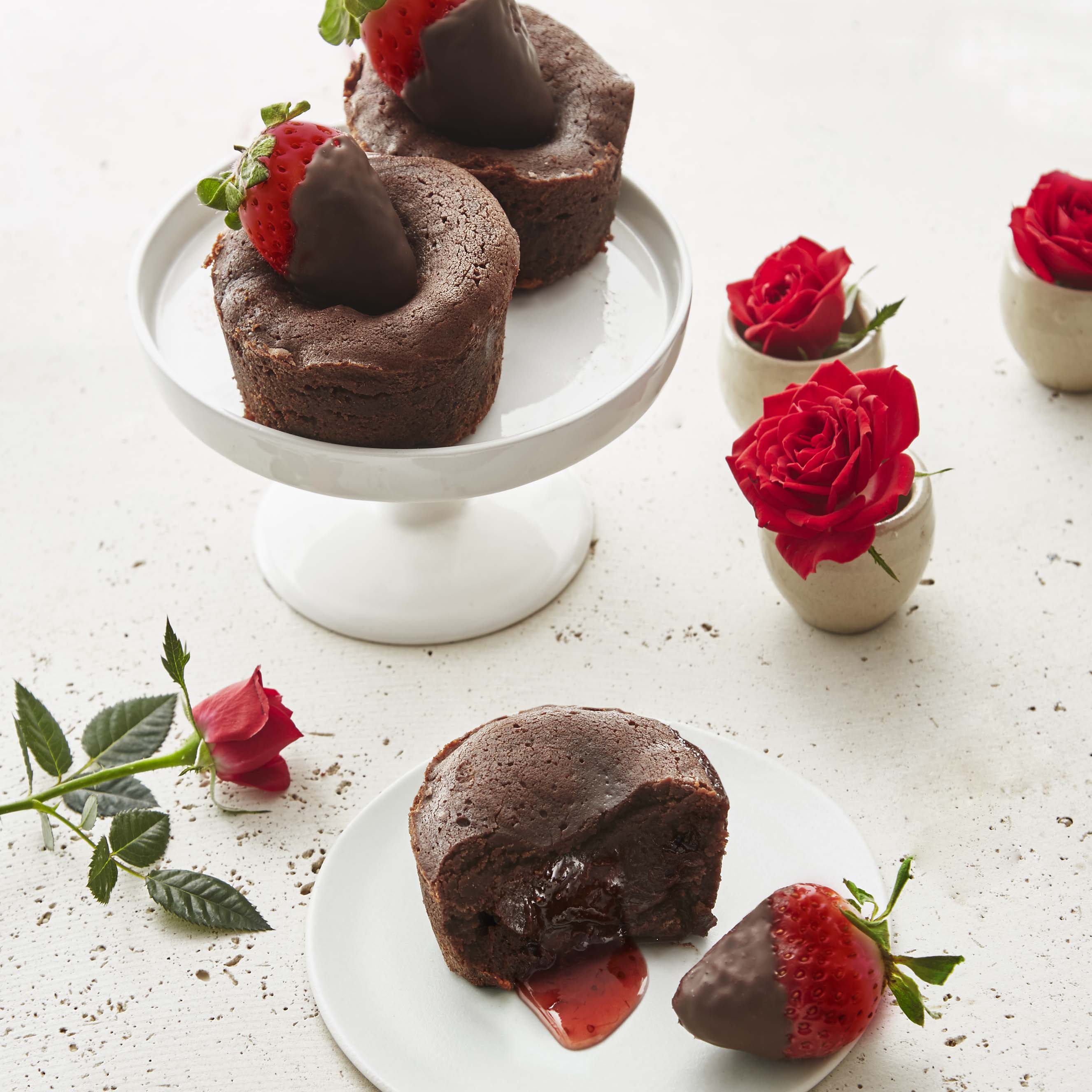 Erdbeermuffins mit zartschmelzendem Kern