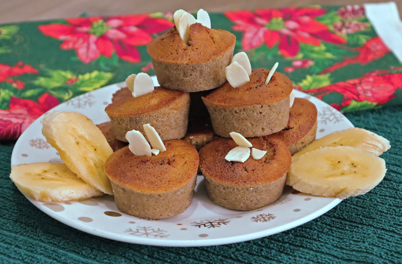 Muffins de banano y almendras