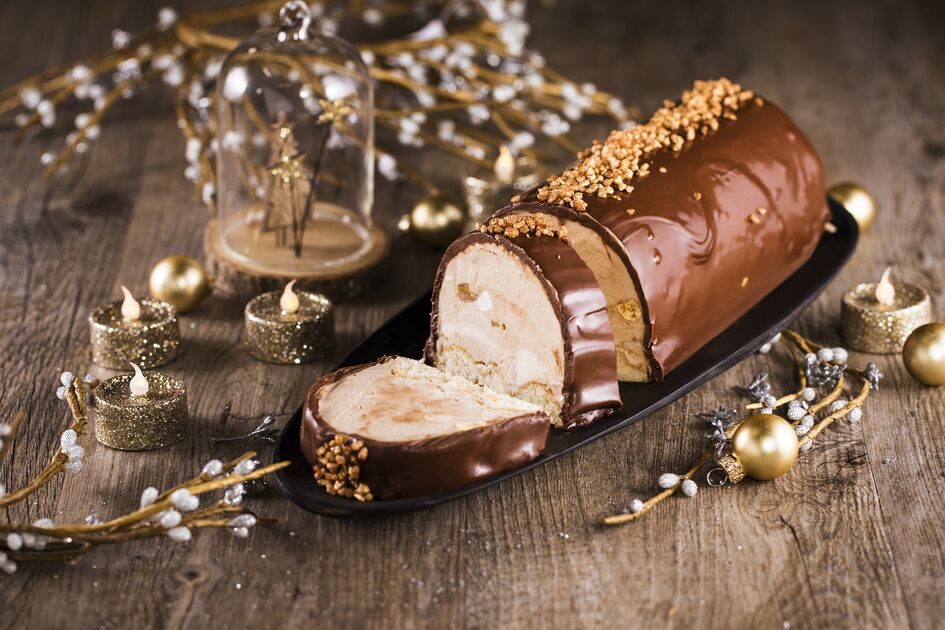 Brazo de gitano helado con castañas