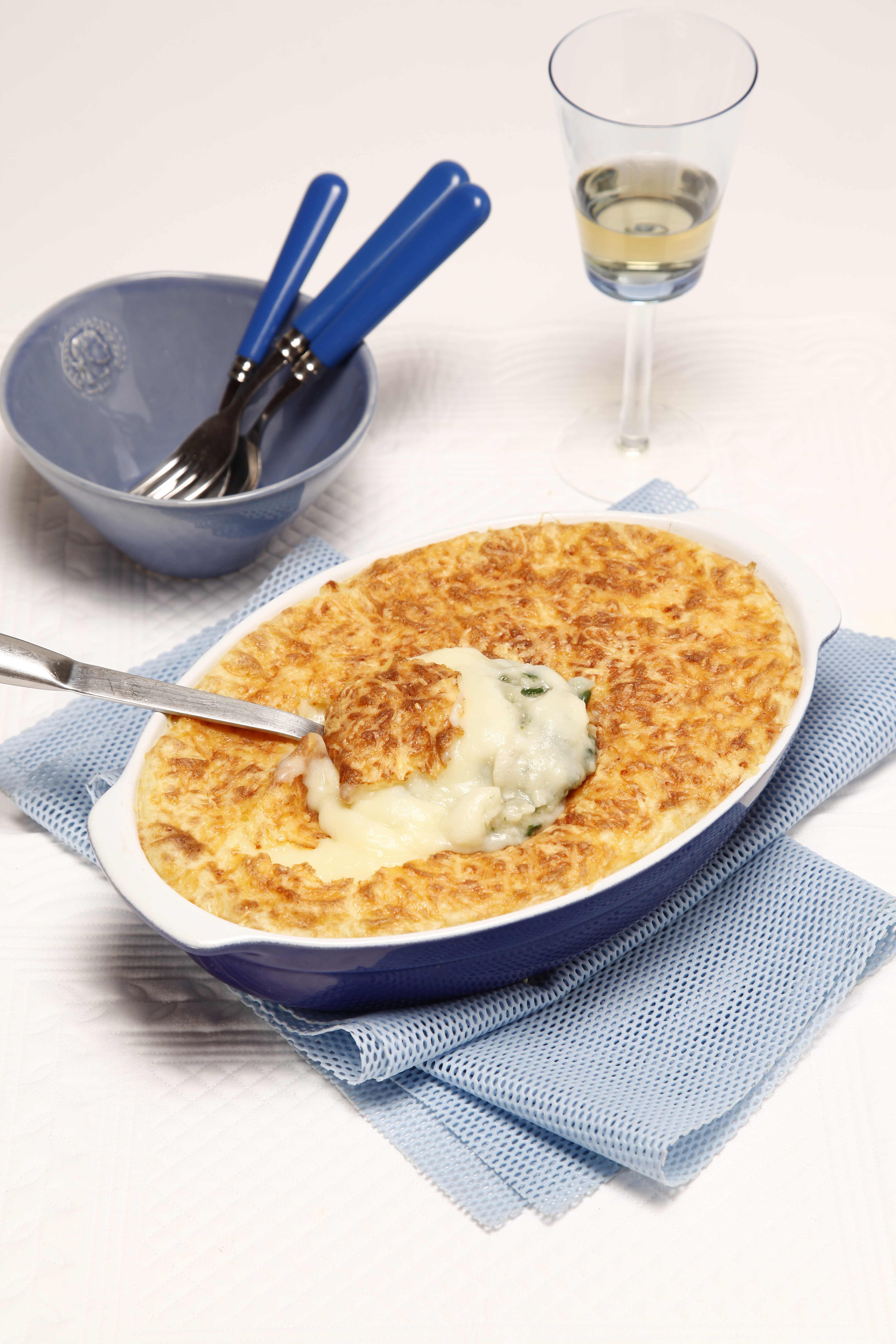 Empadão de peixe com espinafres