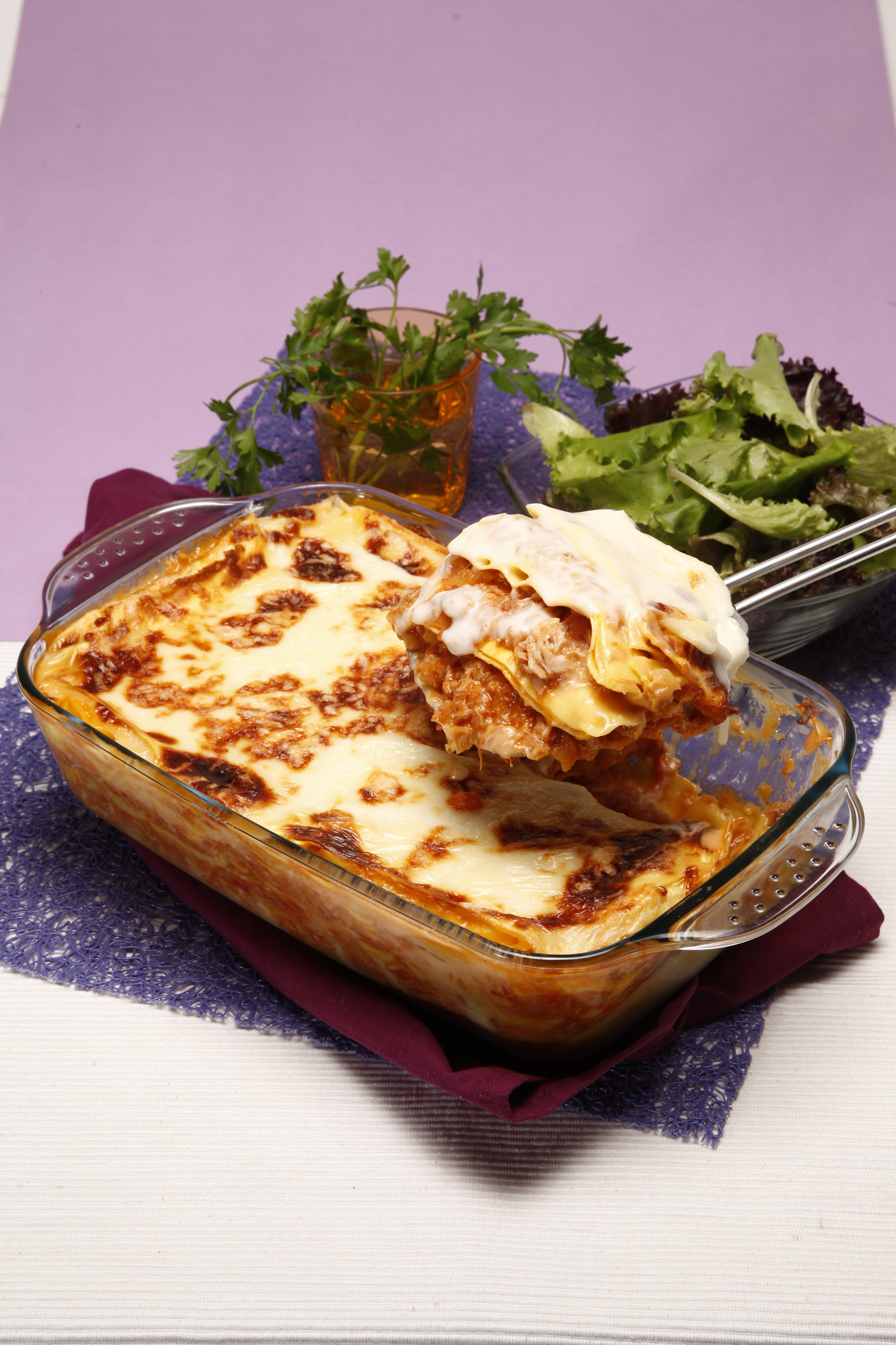 Lasanha de atum com cogumelos