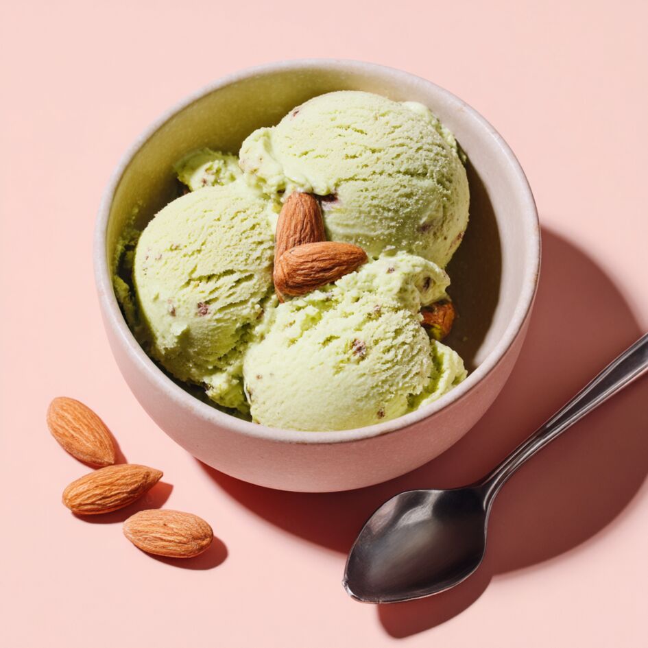 Avocado, Honig und Mandel-Eiscreme