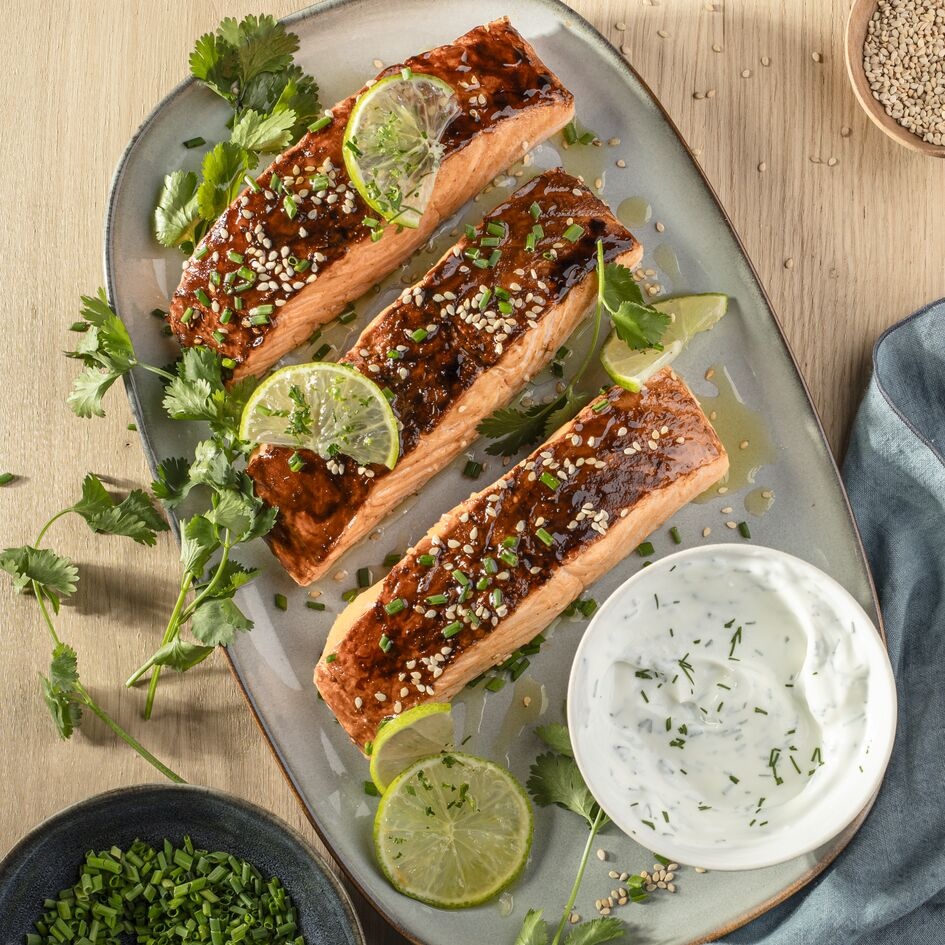 Salmão Glaceado com Teriyaki
