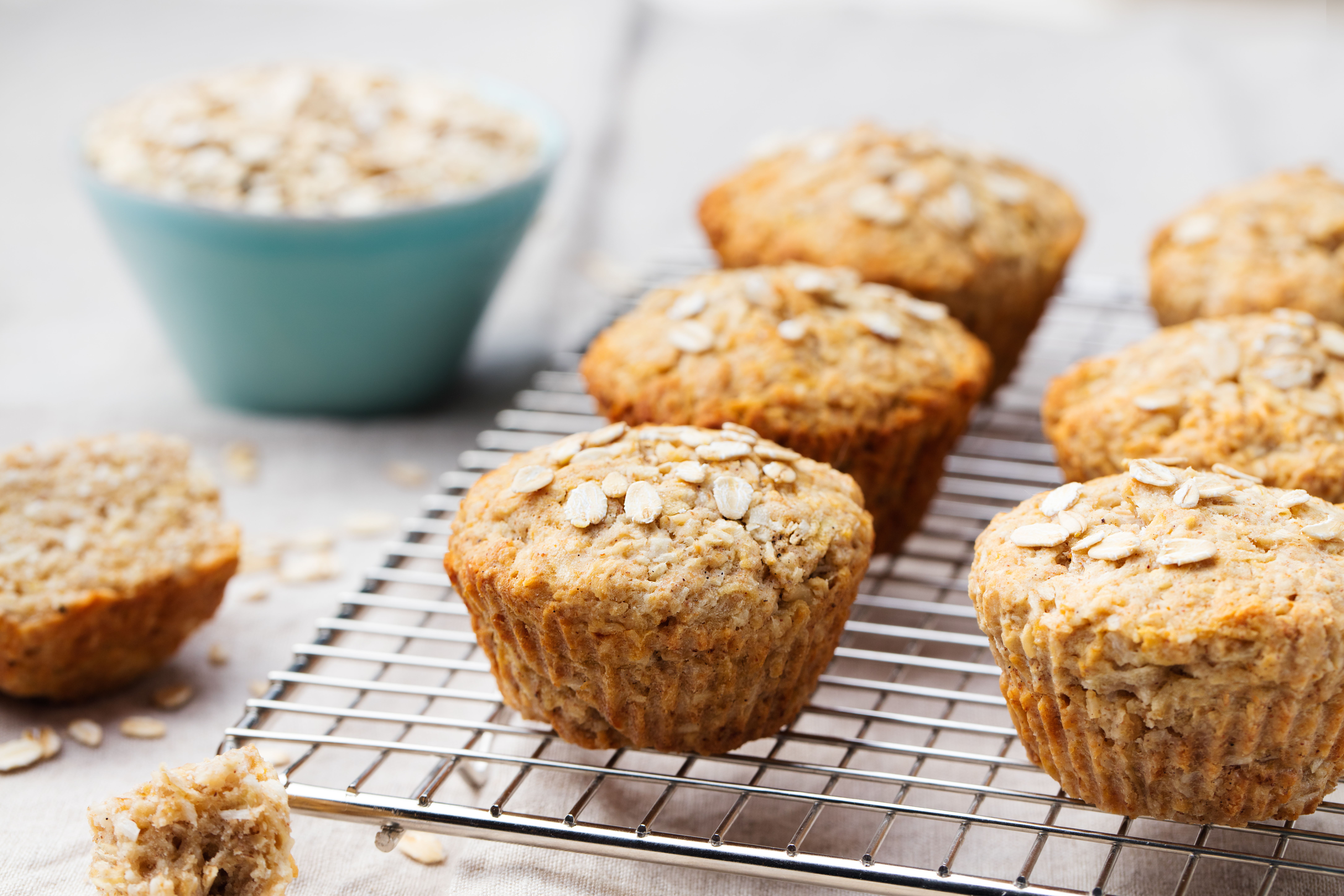 Muffins de avena con manzana y nueces