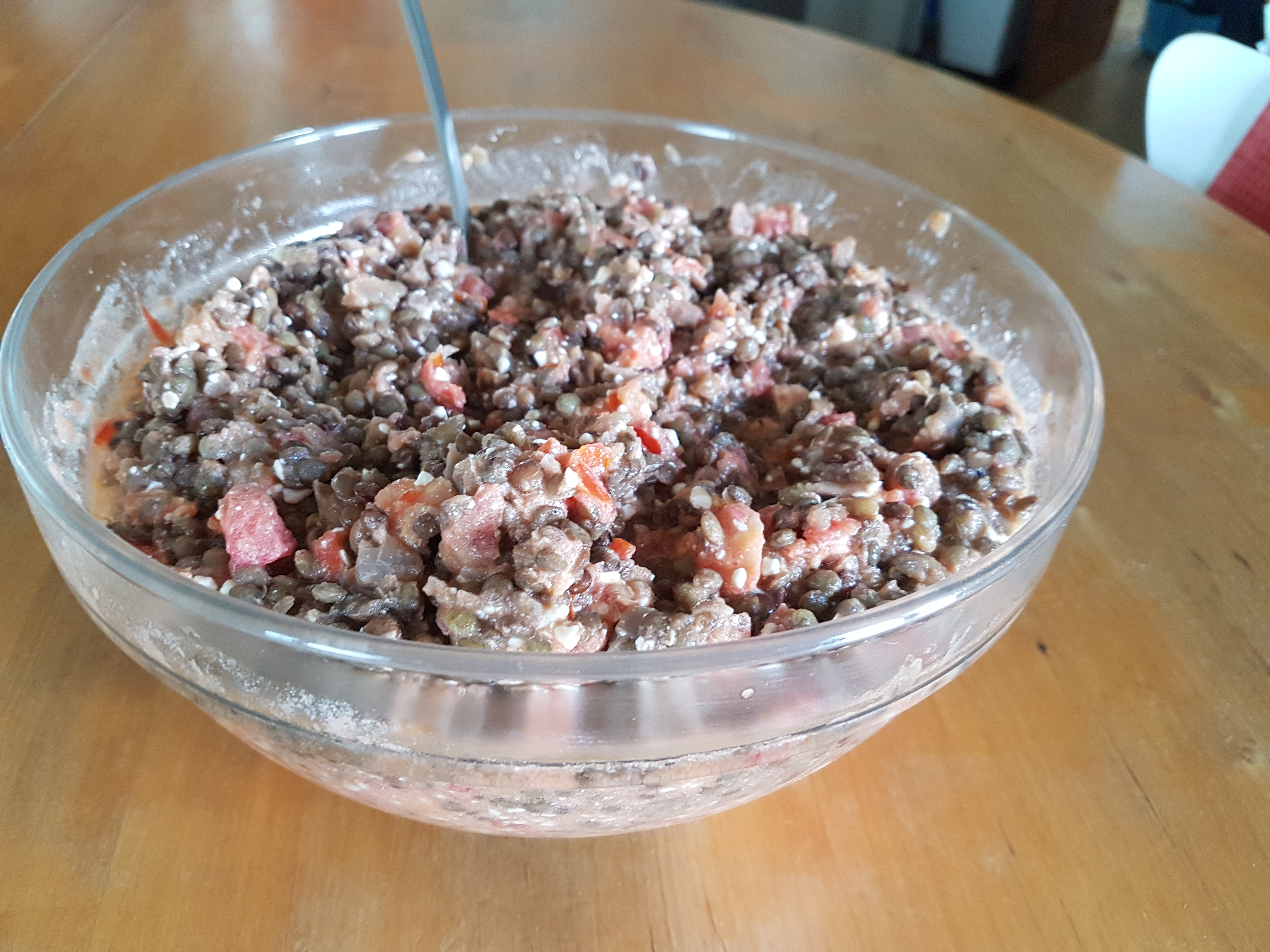 Salade de lentilles, tomates, féta