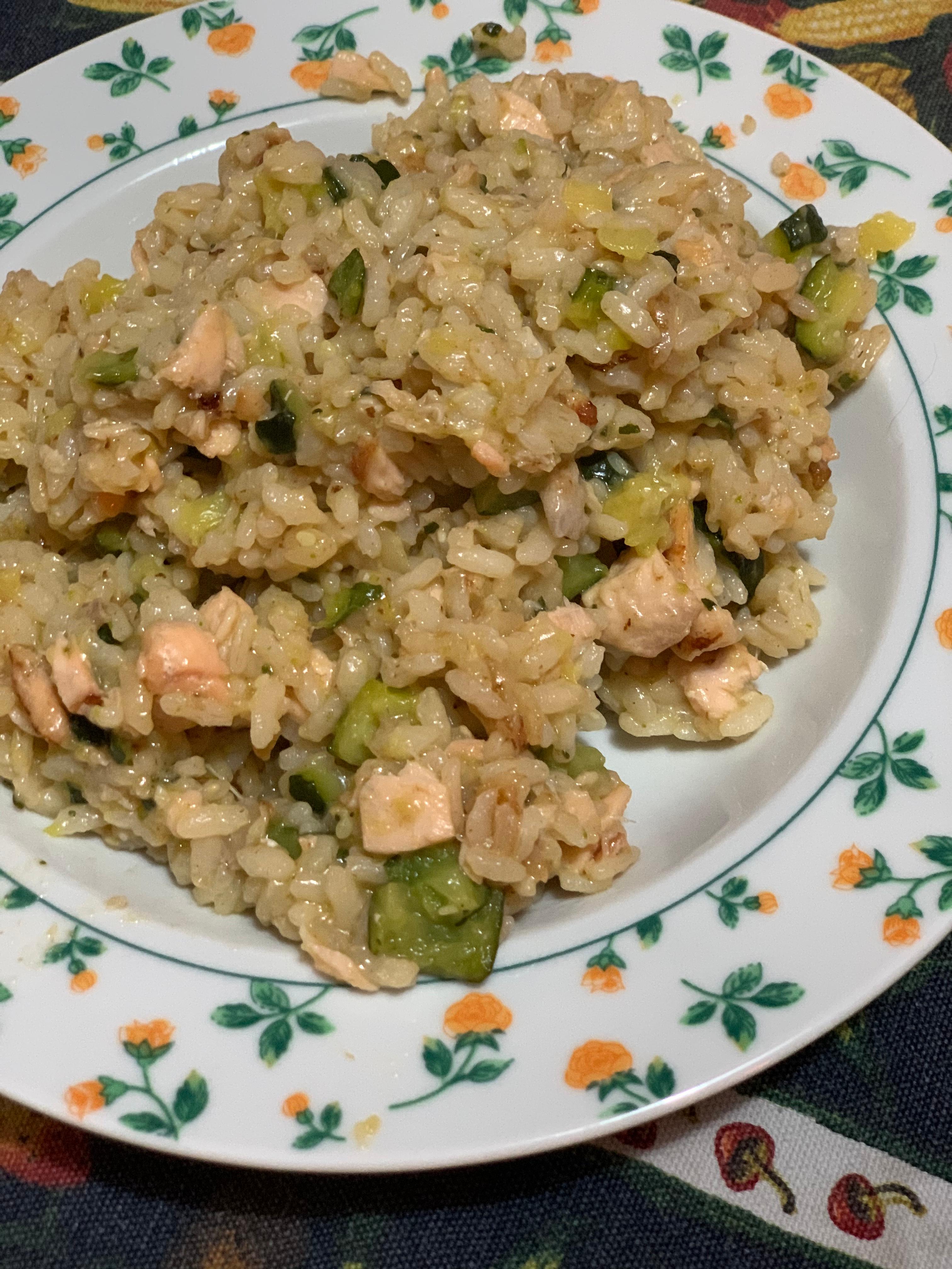 Risotto salmone e zucchine